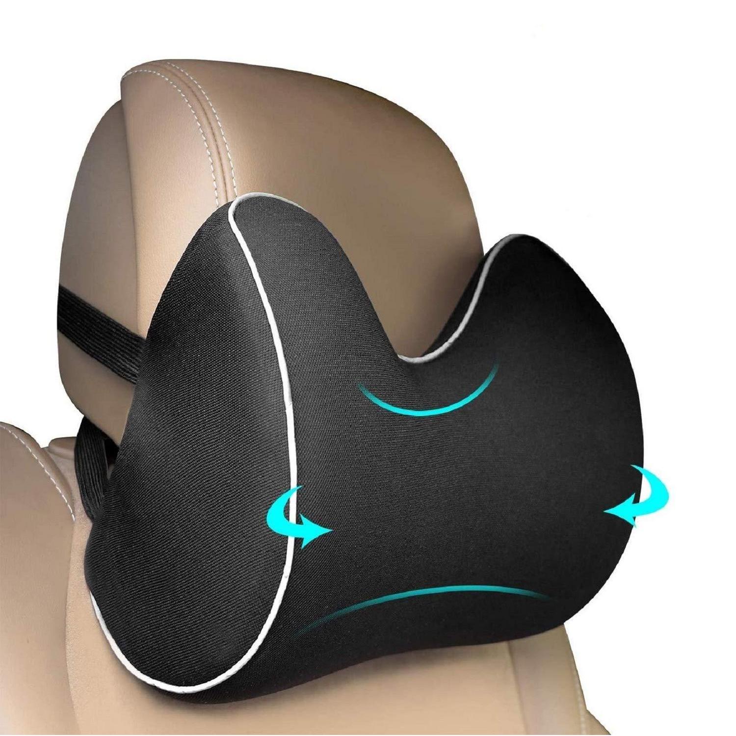 Auto Nackenkissen Aus Memory Foam Mit Verstellbaren Trägern, Schwarz