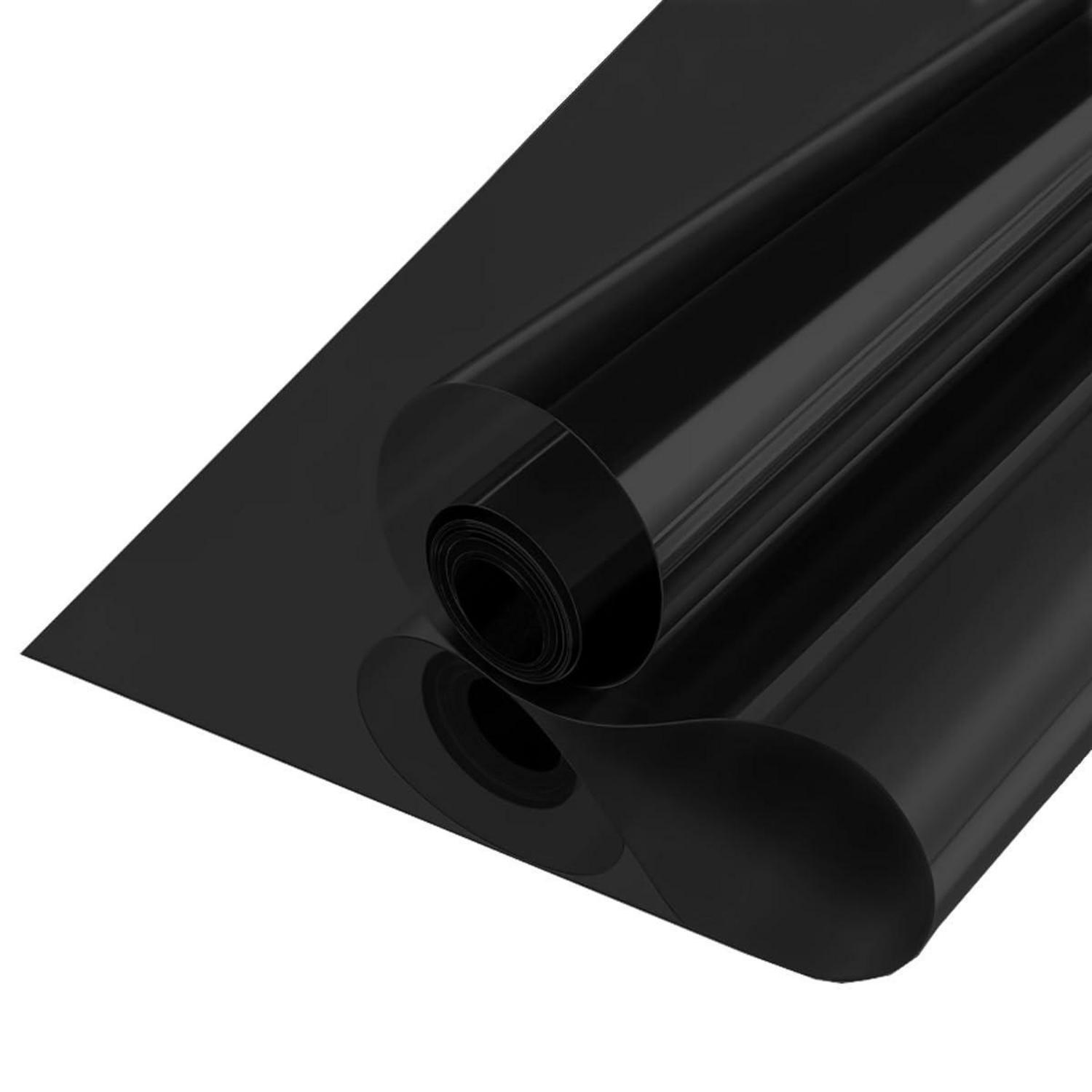 Fensterfolie 100% Verdunkelung Sichtschutz Sonnenschutz 50x200cm Schwarz
