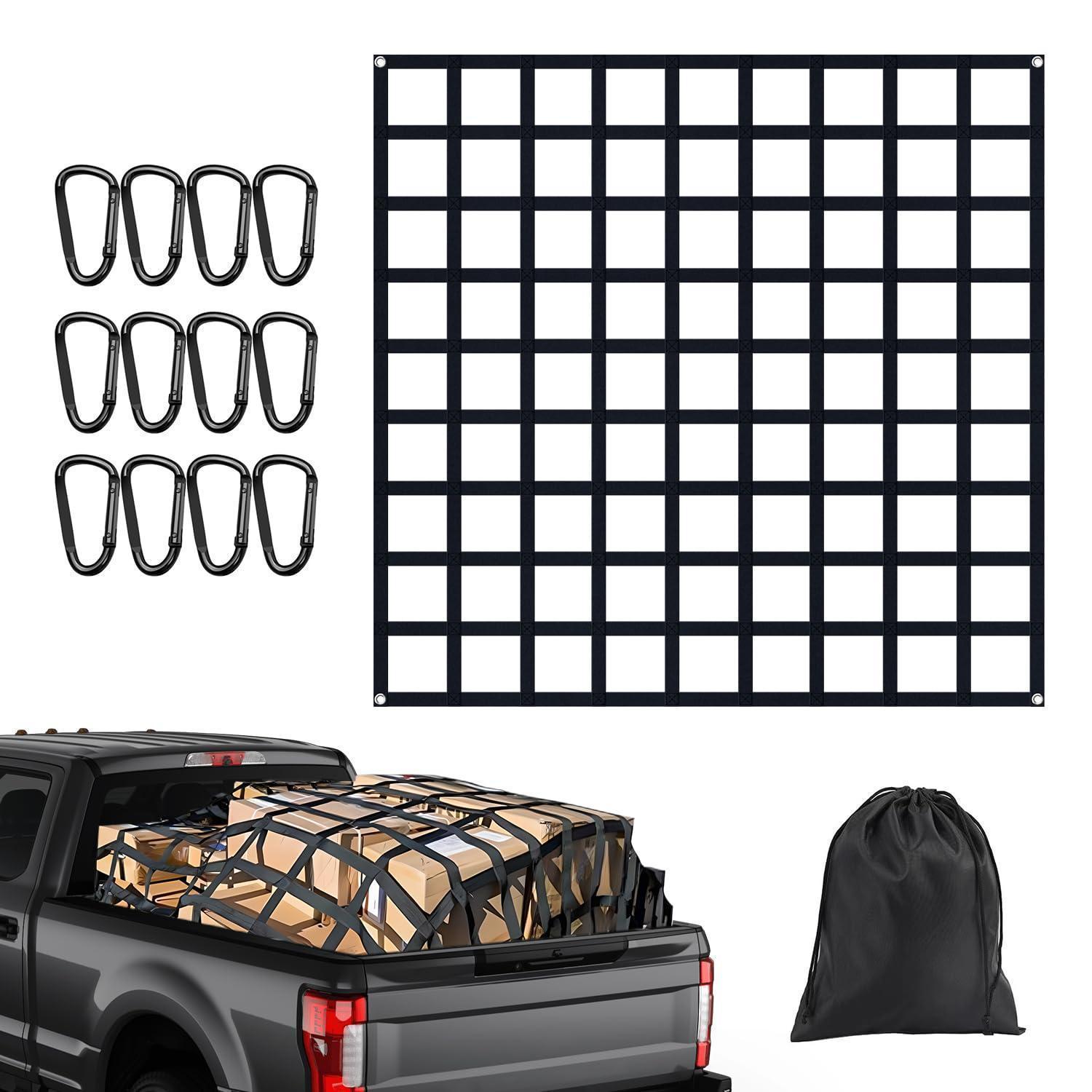 Gepäcknetz Für Pickup 1,22x1,22m, Dehnbar Bis 2,90m, 12 Karabiner