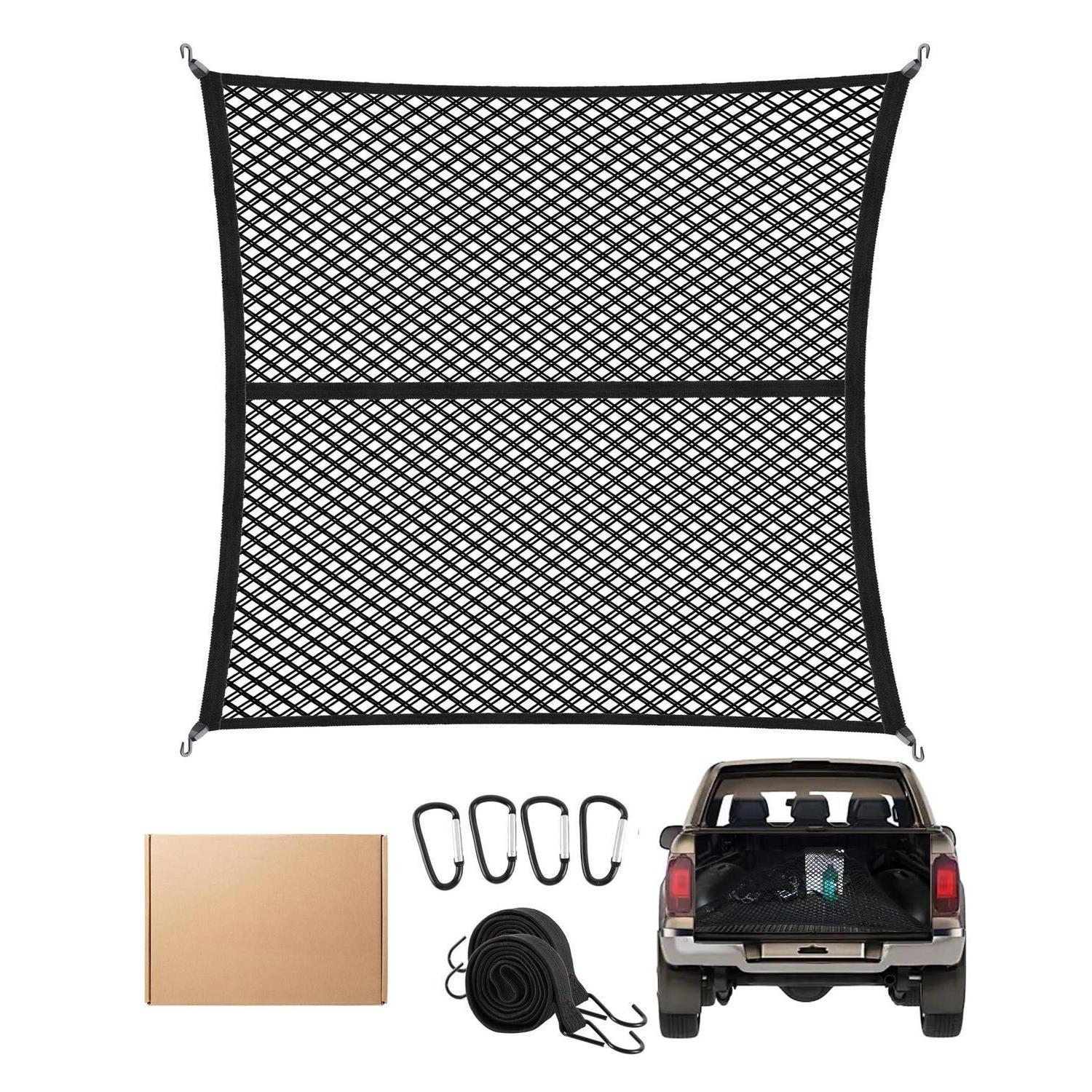 Gepäcknetz Für Kofferraum, Lkw, Wohnmobil 120x120cm Dehnbar Bis 210x210cm Doppellagig