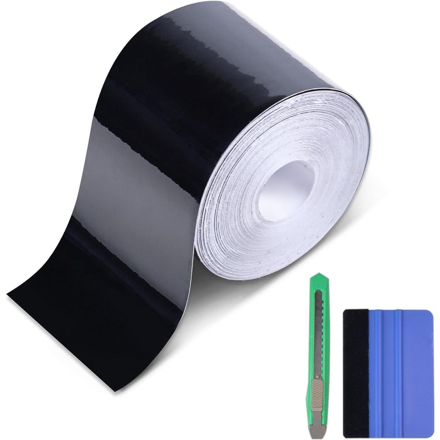 Zierleisten Folie Schwarz Hochglanz 10cm X 9m - Selbstklebend Für Auto & Motorrad