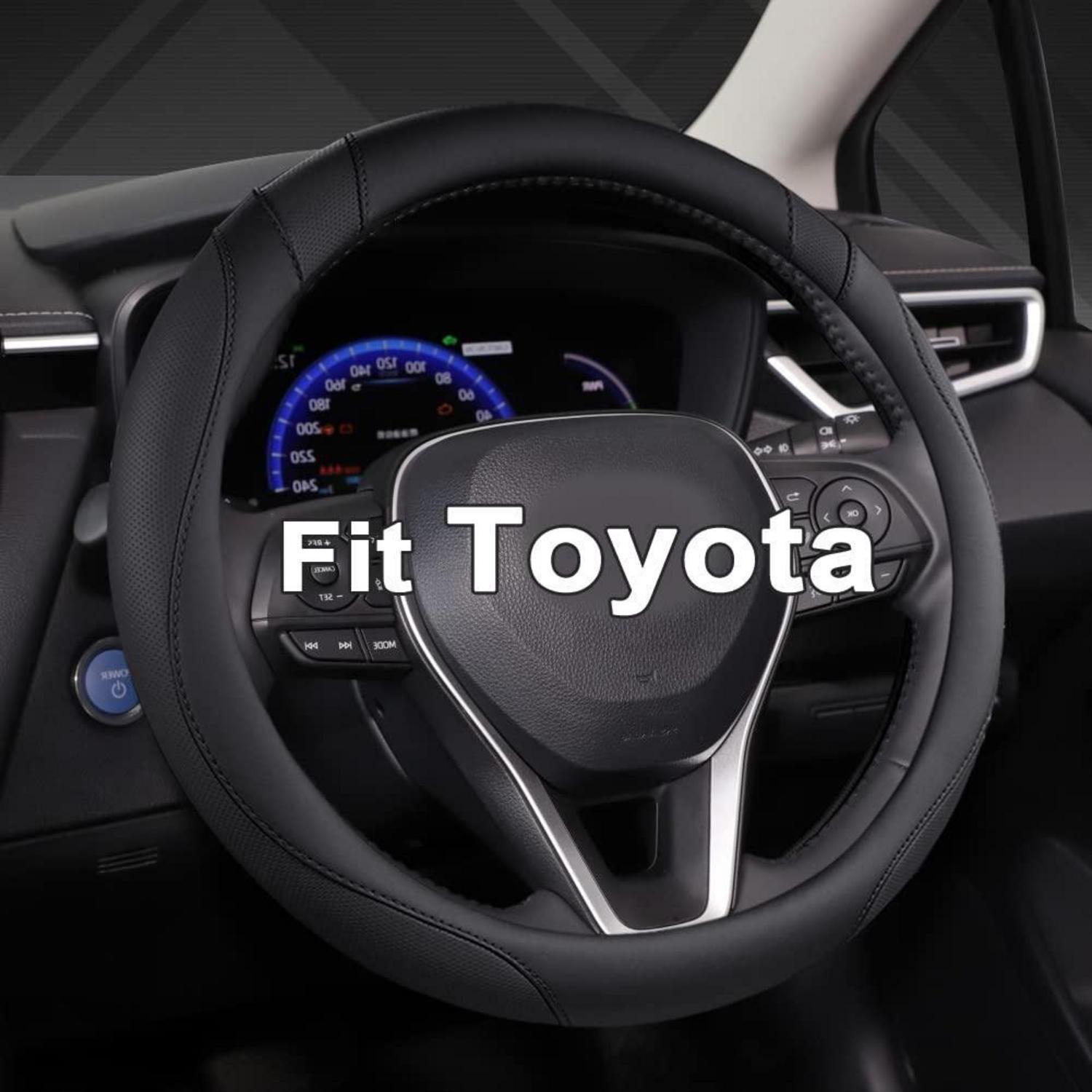Lenkradbezug Pu-leder Für Toyota, Rutschfest, Schwarz