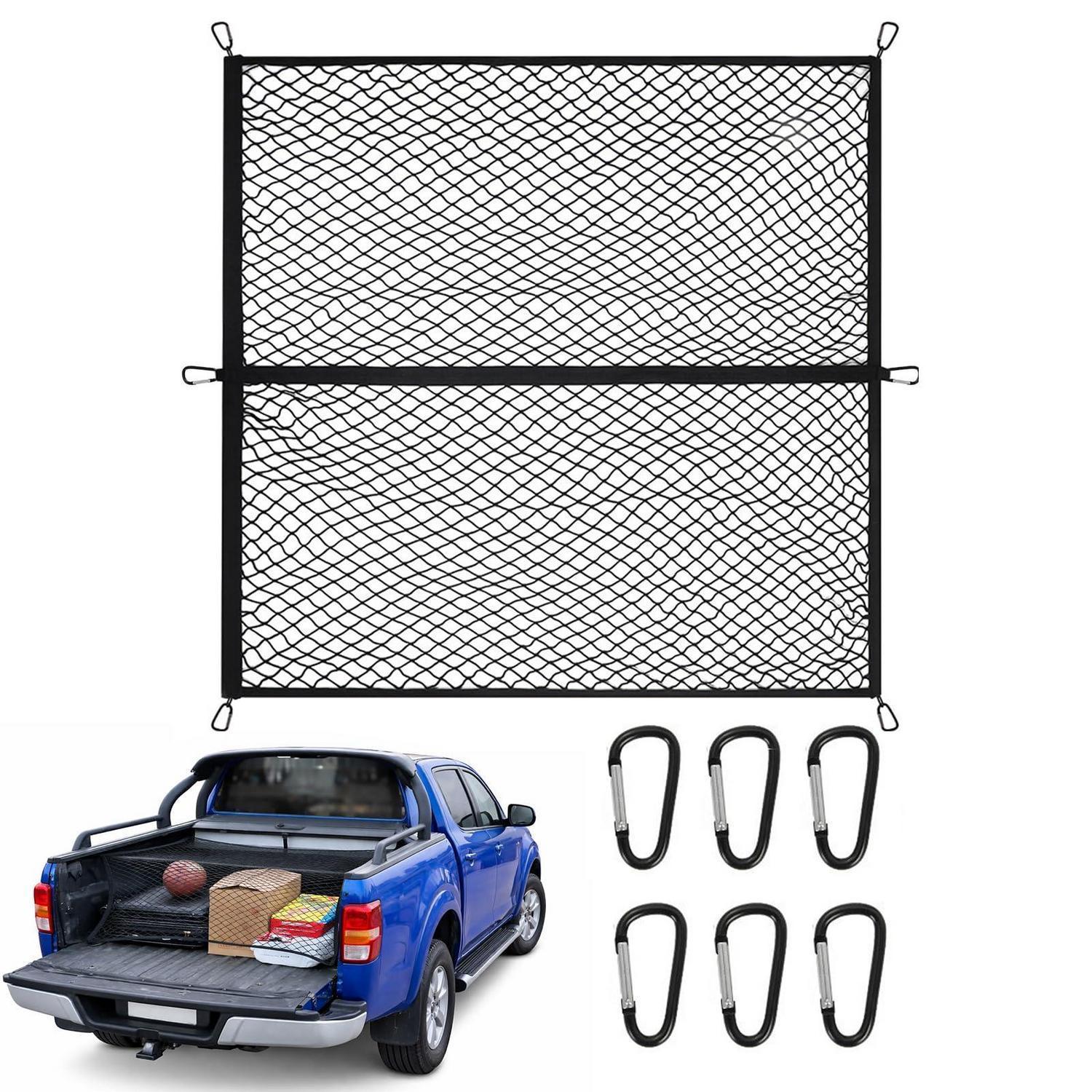 Gepäcknetz Auto 120x120cm Dehnbar Bis 210x210cm Mit 6 Karabinern
