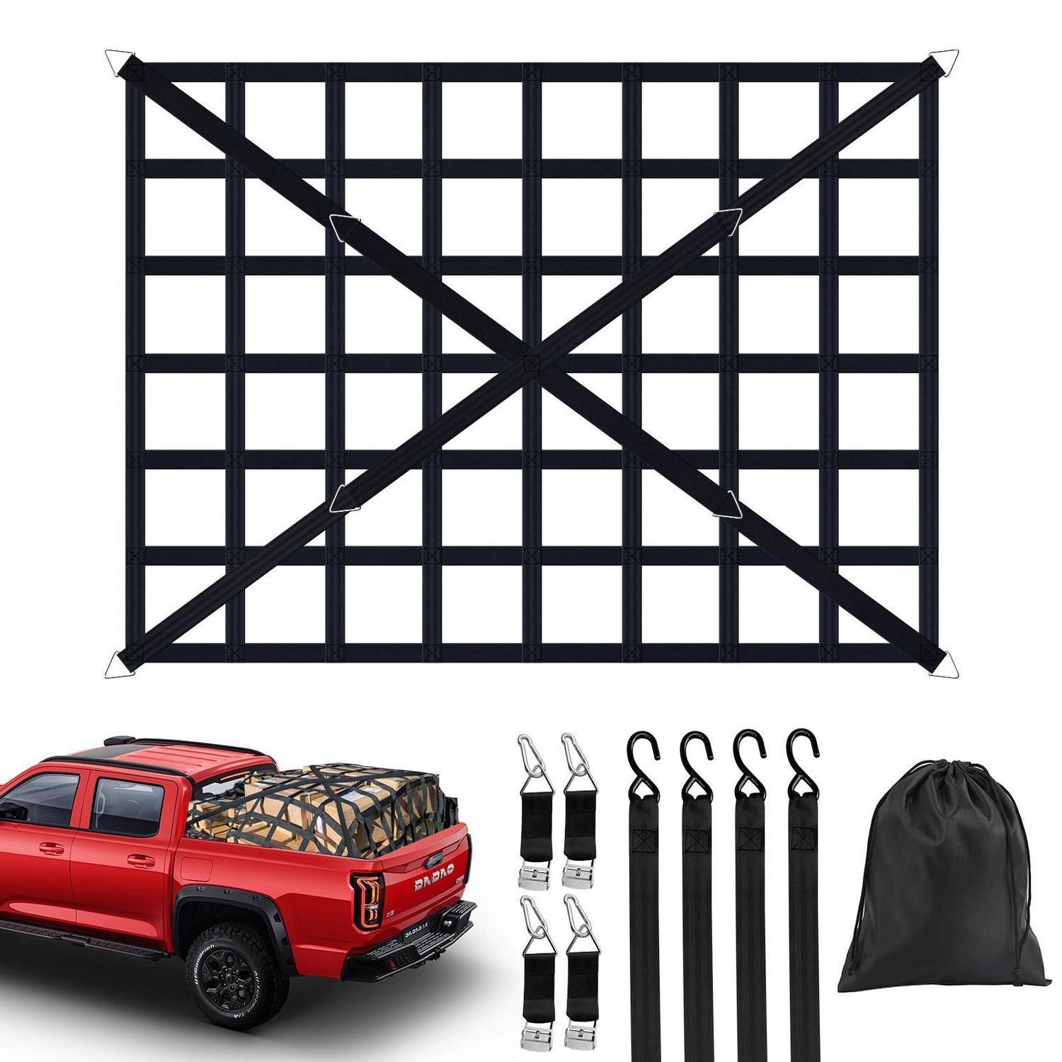 Gepäcknetz Für Pickup Ladefläche 167x127cm, Schwerlast Anhängernetz Bis 500kg
