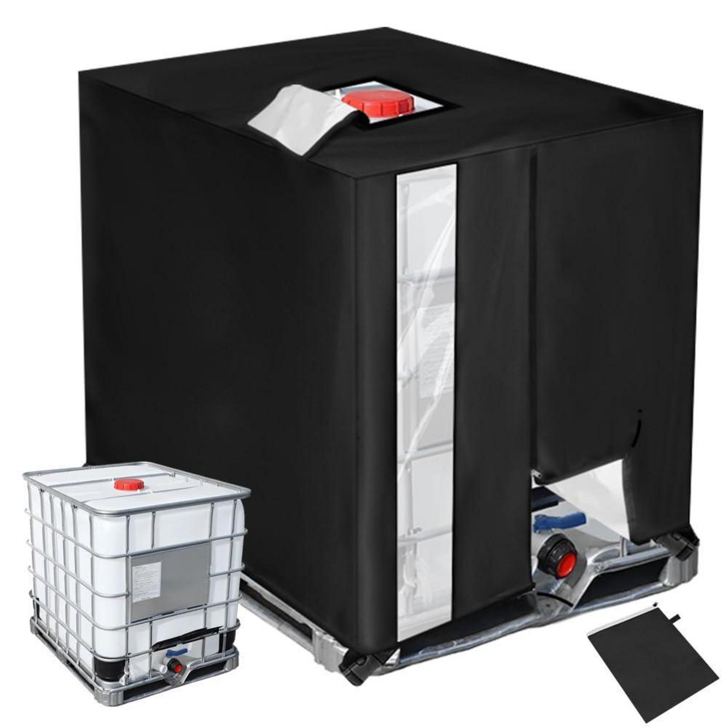 Ibc Tank Abdeckung 1000l Mit Reißverschluss, Uv-beständig, Schwarz
