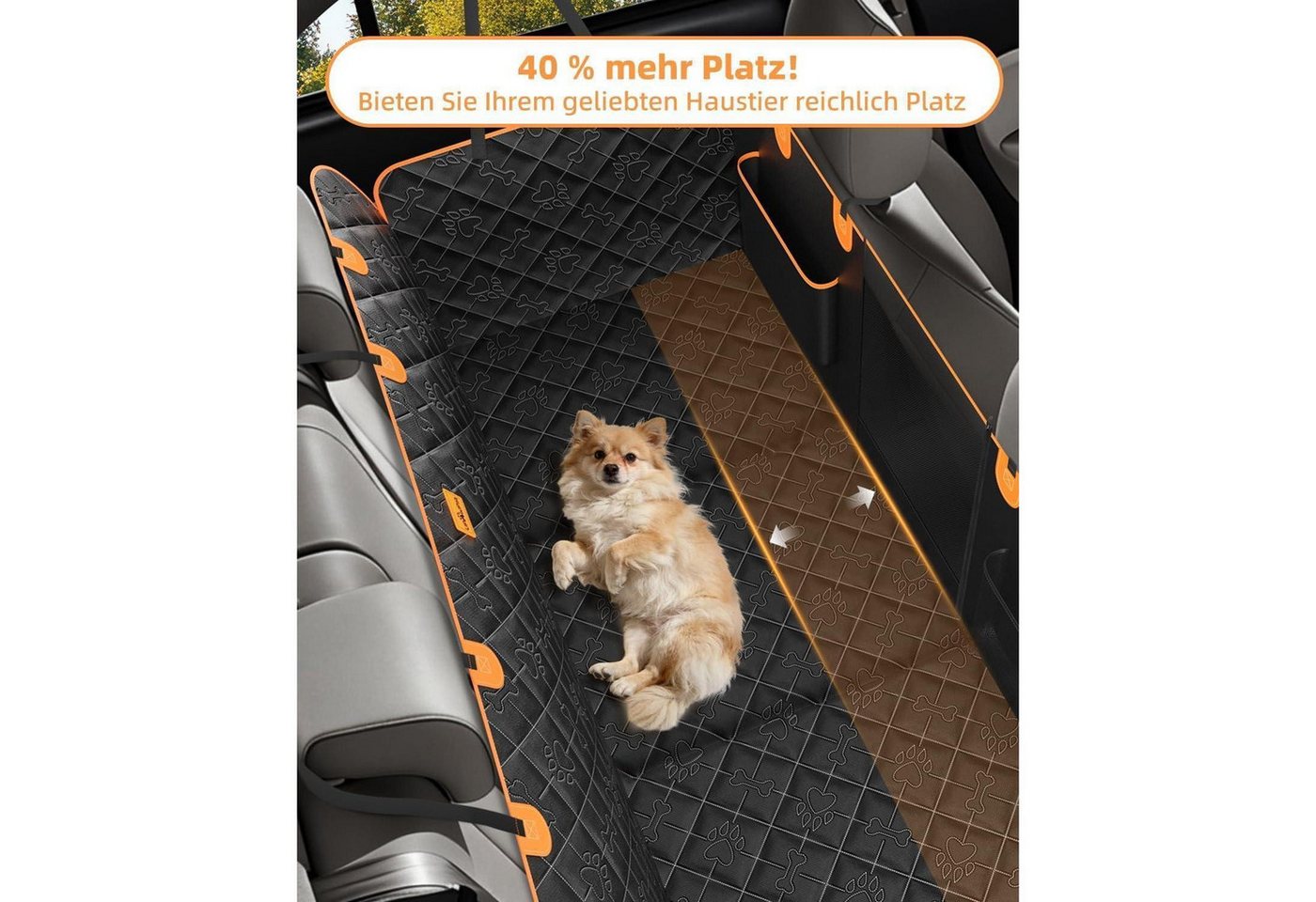 Hundedecke Auto Rückbank 135x165cm, Wasserdicht, Kratzfest, Universal Bild 2