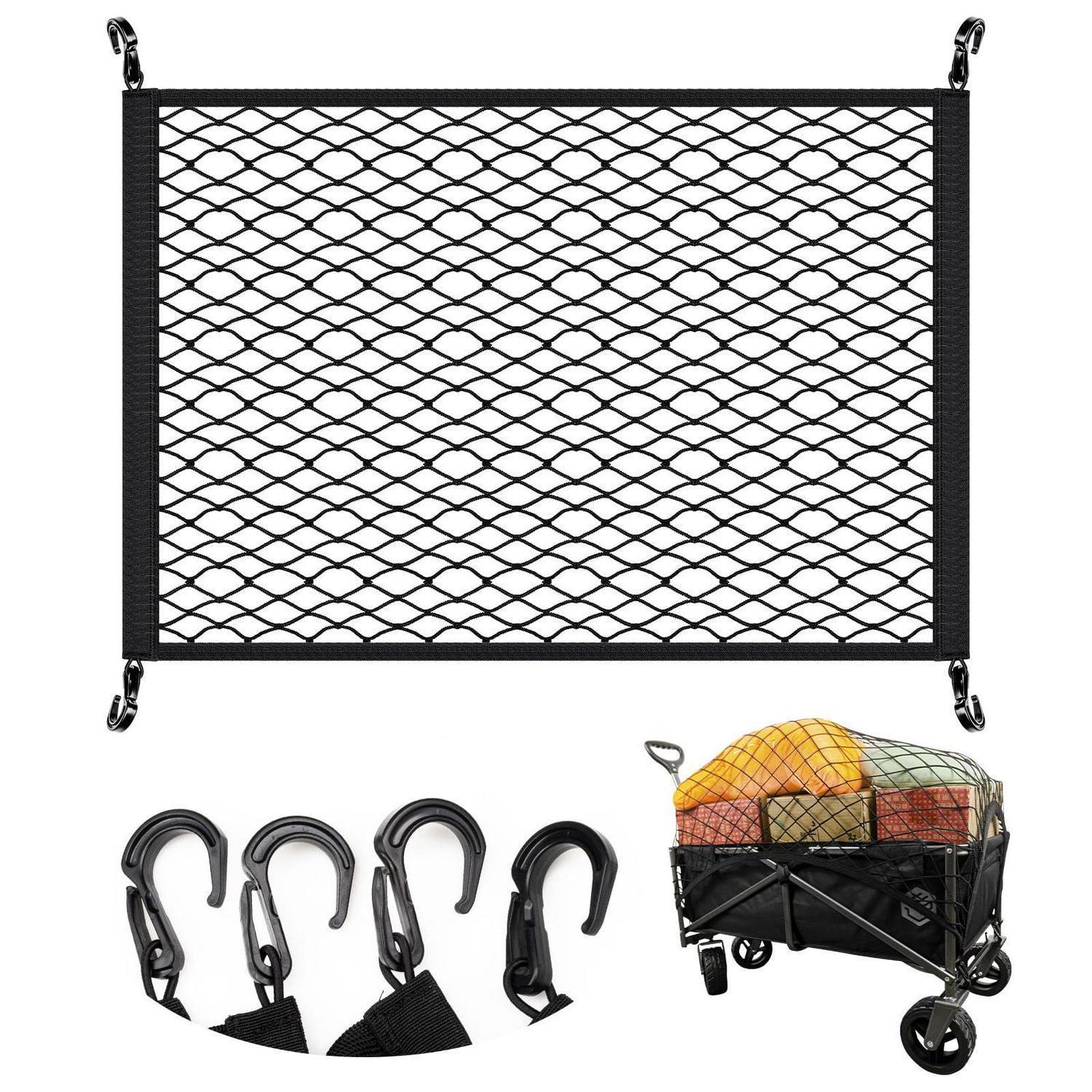 Elastisches Gepäcknetz 80x60cm, Erweiterbar, Für Transportwagen, Gartenwagen, Auto