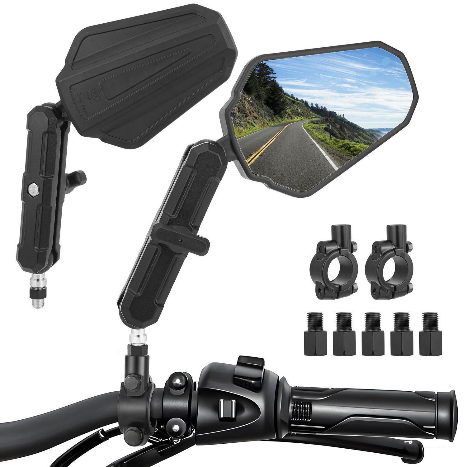 Motorrad Lenkerspiegel 22mm Mit M8/m10 Schrauben, Verstellbar, Für Roller & Bikes
