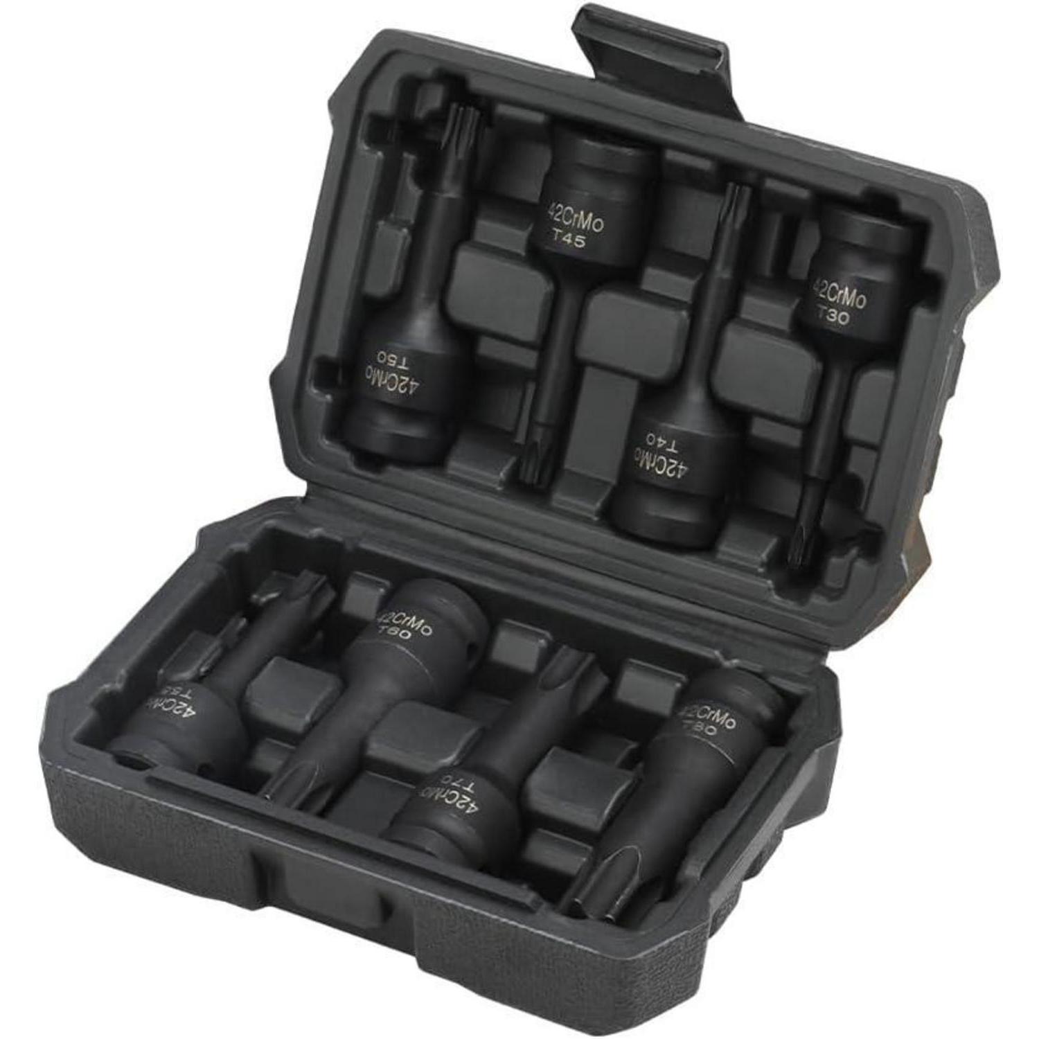 Schlagschrauber Torx Nüsse Set 8-teilig, T30-t80, Cr-mo, Mit Koffer
