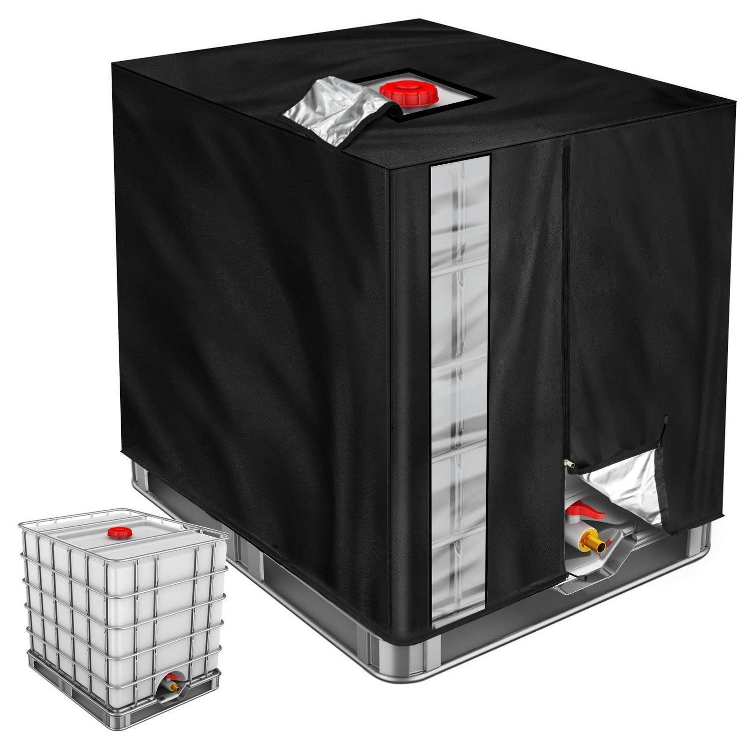 Ibc Tank Abdeckung 1000l, 420d Upgrade Schutzhülle Mit Fenster, Schwarz