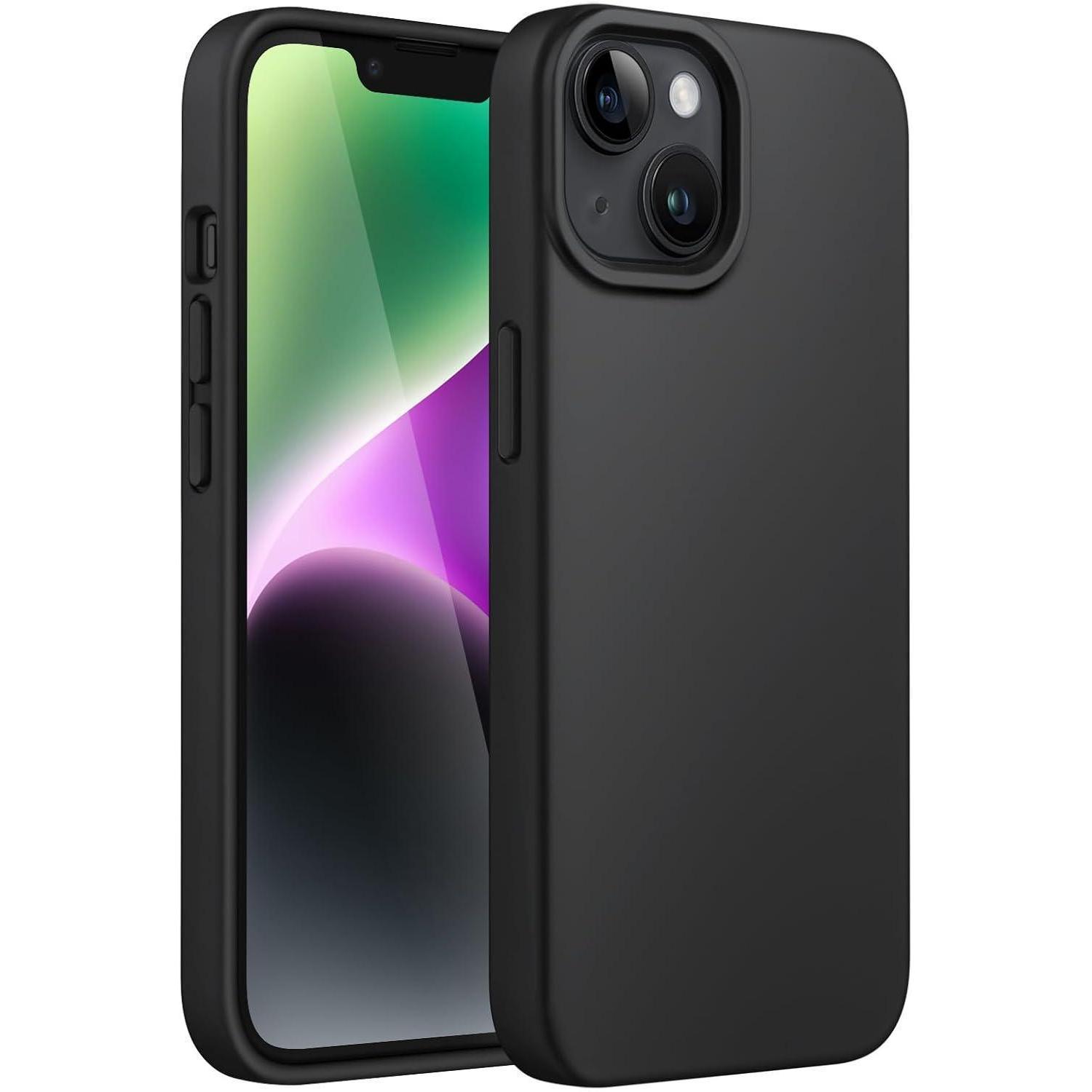 Silikon Hülle Für Iphone 14 6,1 Zoll, Ganzkörper Schutzhülle Mit Mikrofaser-futter