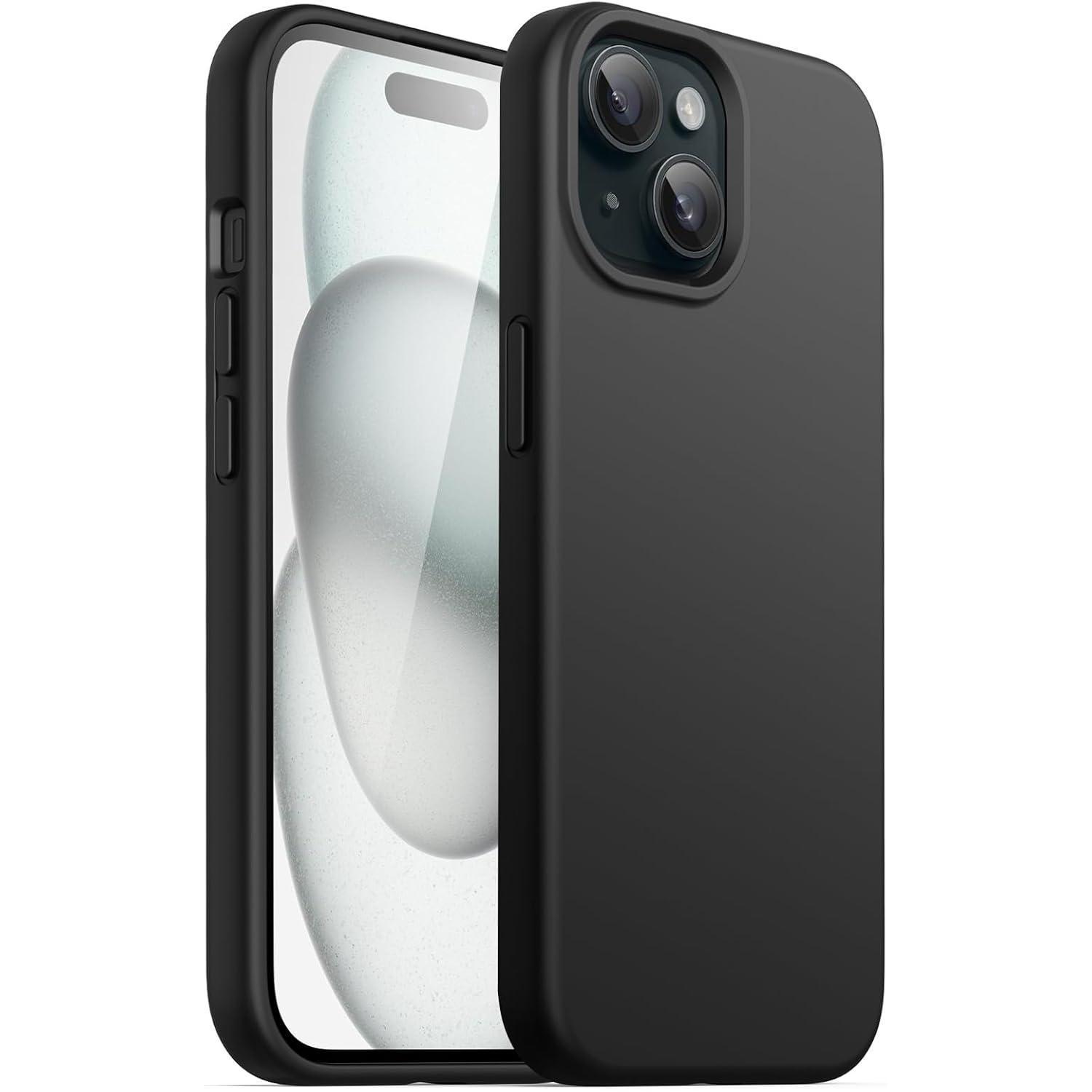 Silikon Hülle Für Iphone 15 6,1 Zoll, Ganzkörper Schutzhülle Mit Mikrofaser-innenfutter