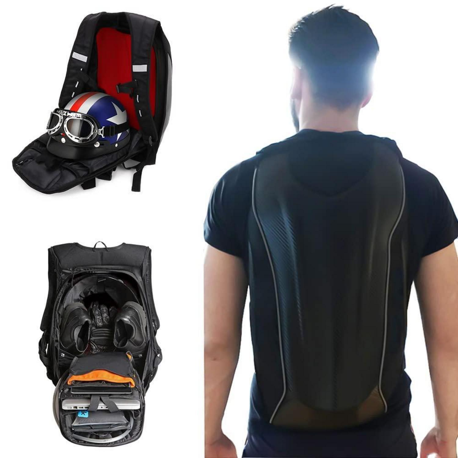 Motorrad Rucksack Hartschale Wasserdicht Mit Helmhalterung Und Laptopfach