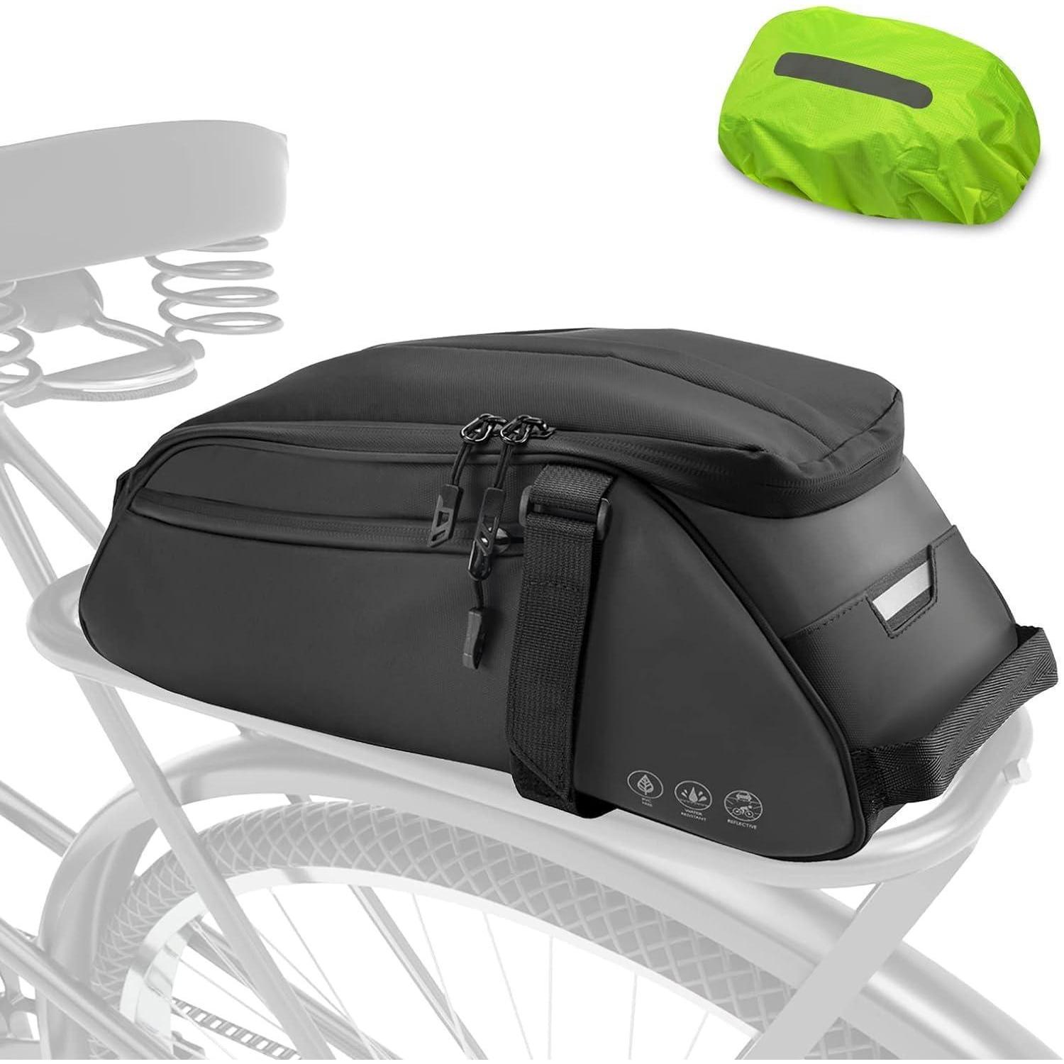 Fahrrad Gepäckträgertasche 8l Wasserdicht Mit Regenschutz & Reflektoren
