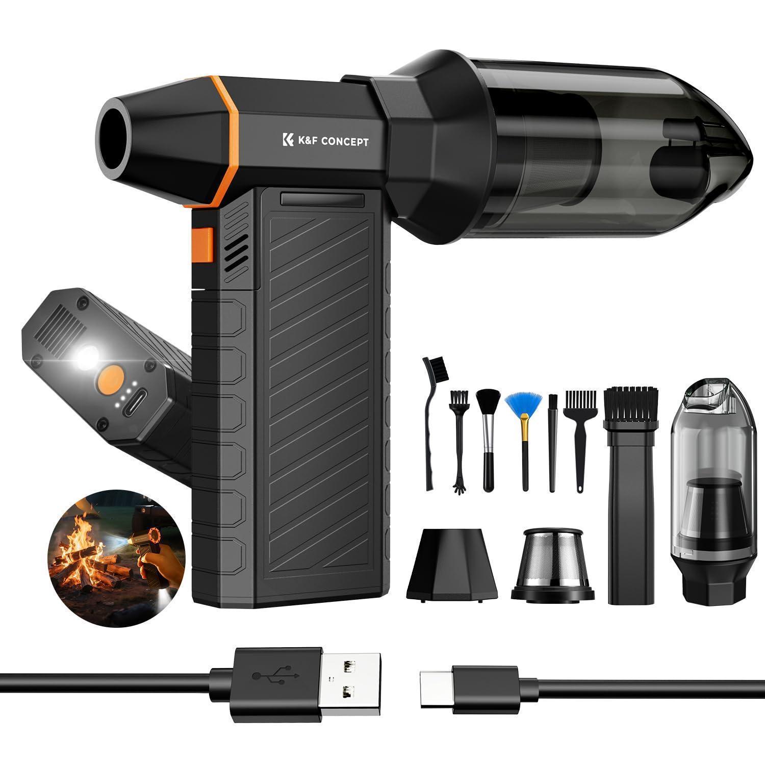 Elektrischer 2-in-1 Staubgebläse & Staubsauger Mit Led, 3 Gänge, Wiederaufladbar