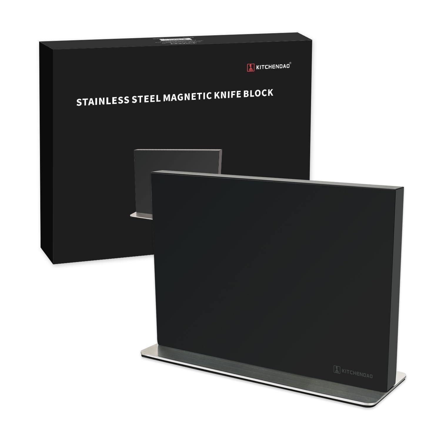 Edelstahl Magnet Messerblock 30cm Doppelseitig Mit Starkem Magneten Und Beschwertem Sockel