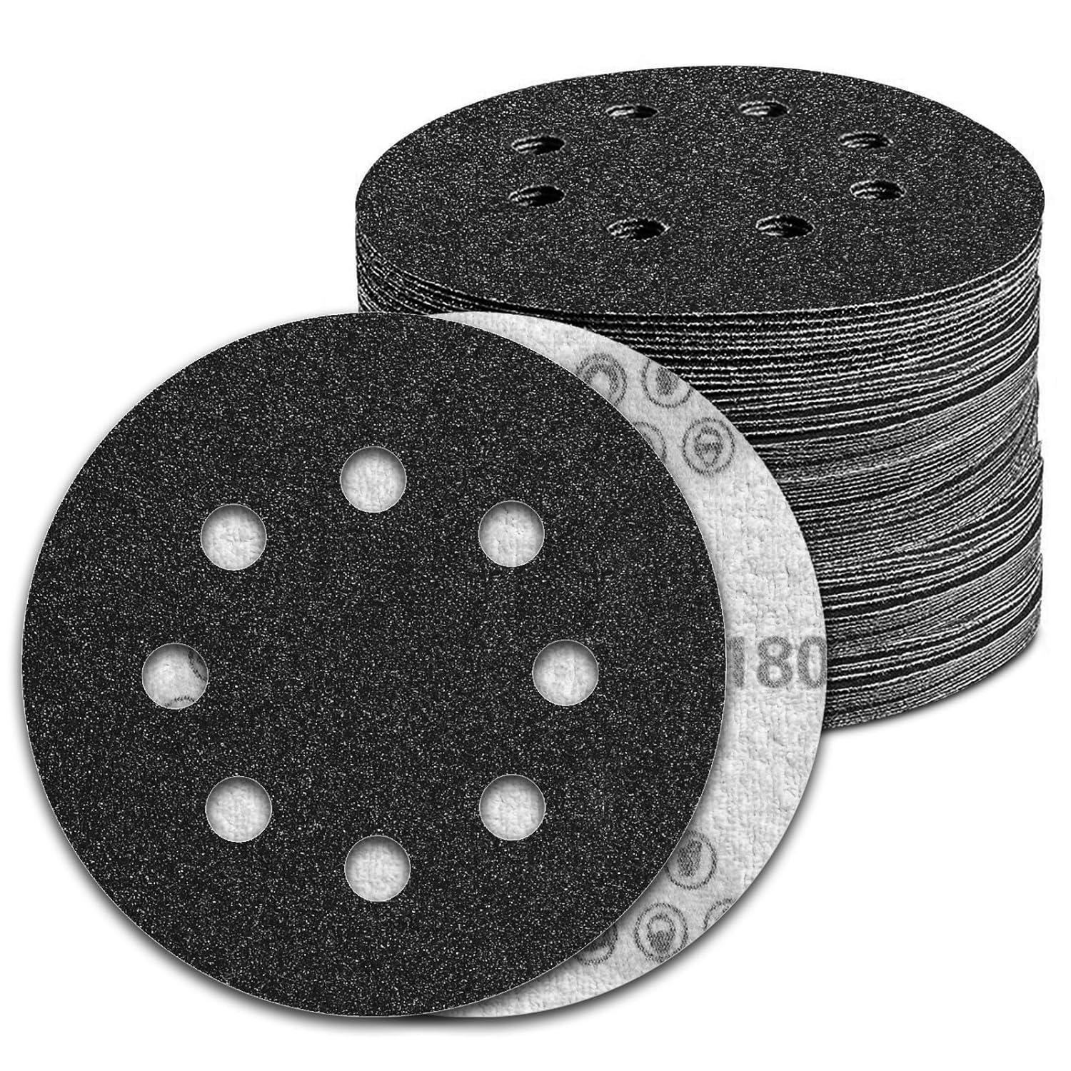100x Schleifscheiben 125mm Klett 8 Loch Körnung 180 Für Exzenterschleifer
