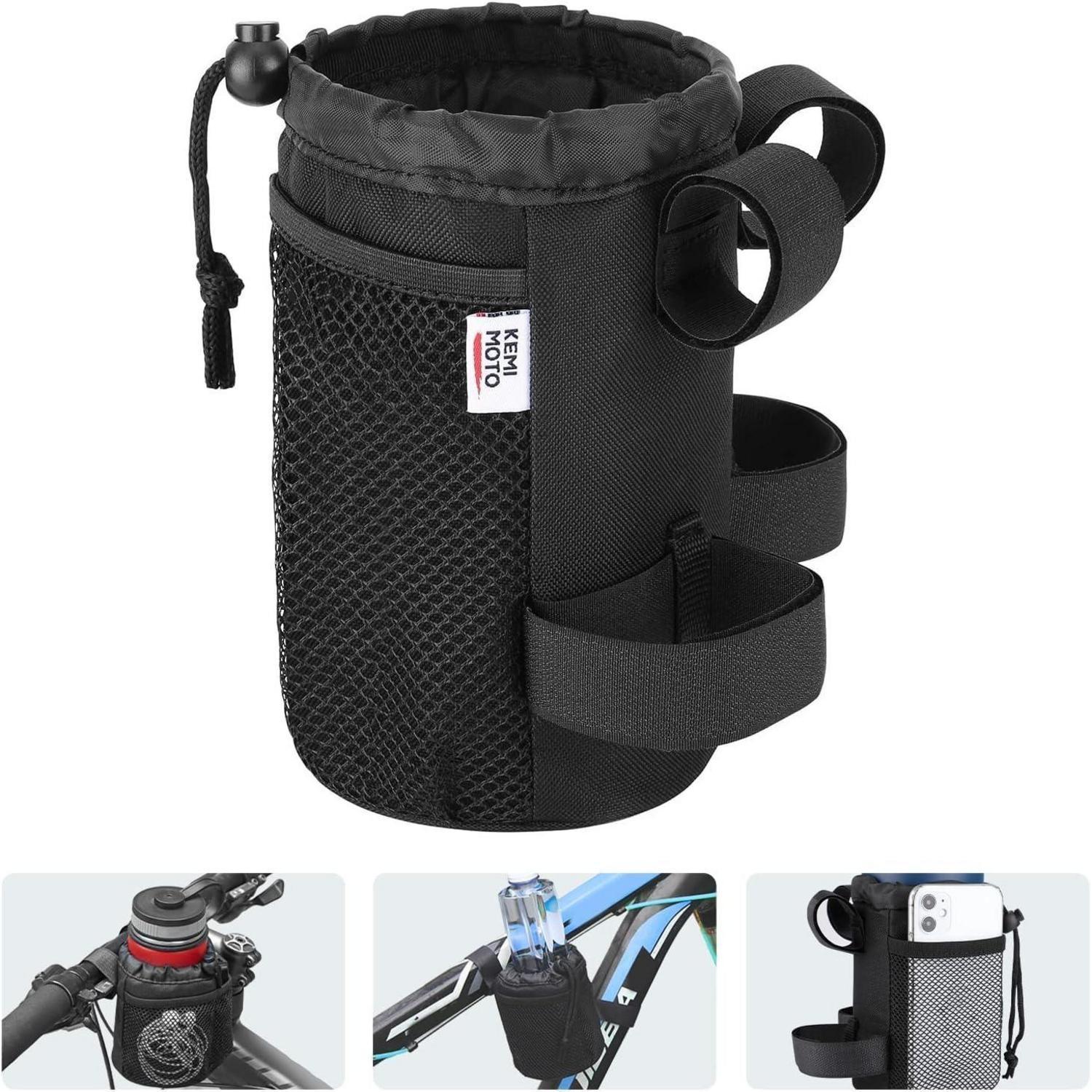 Fahrrad Flaschenhalter Mit Netztaschen, Getränkehalter Für Kinderwagen, 2 Stück