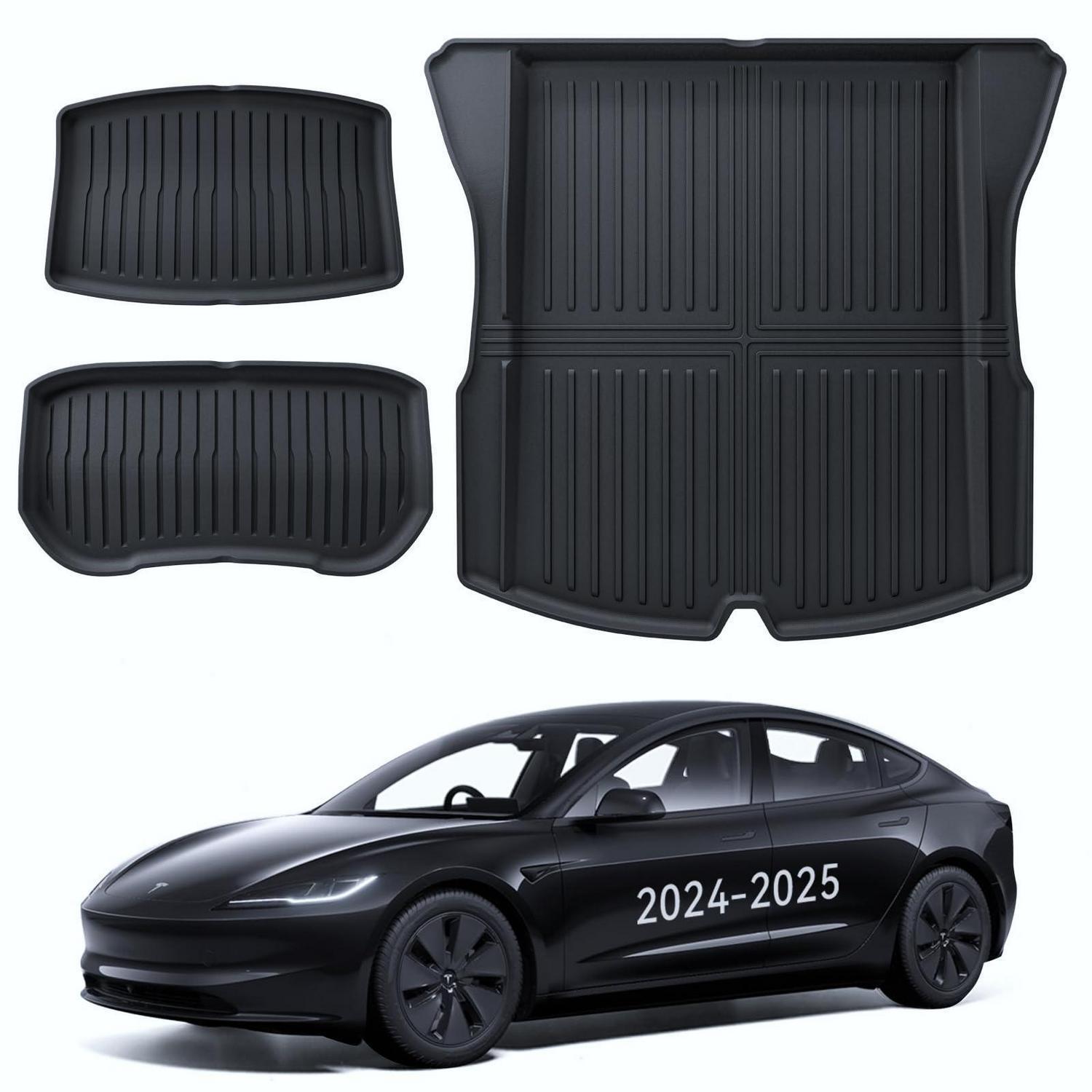 Kofferraummatten 3-teilig Für Tesla Model 3 2024-2026 Allwetter Tpe Wasserdicht