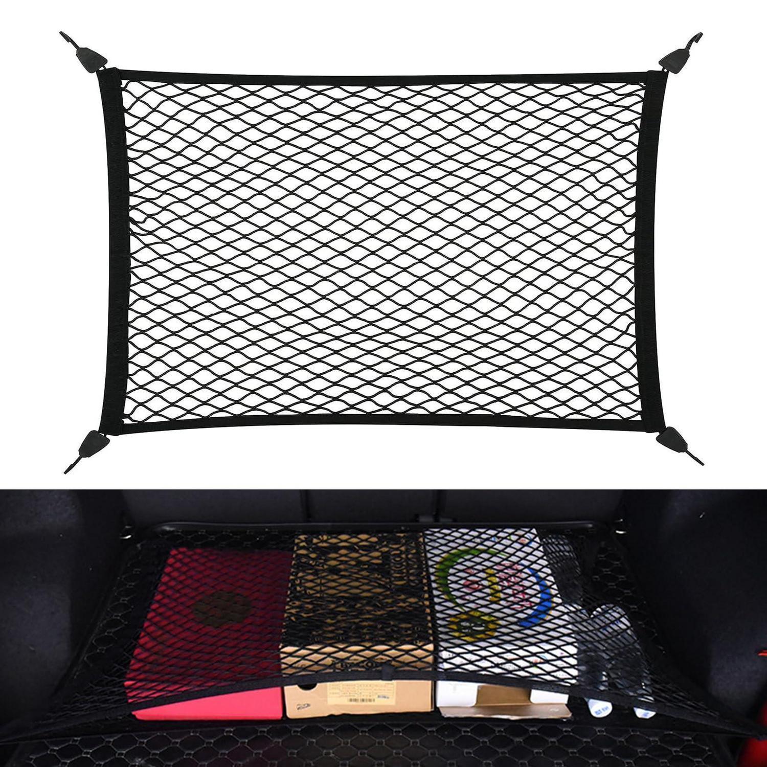 Kofferraumnetz 80x100cm, Dehnbar Bis 210x140cm, Mit 4 Haken, Universell Einsetzbar