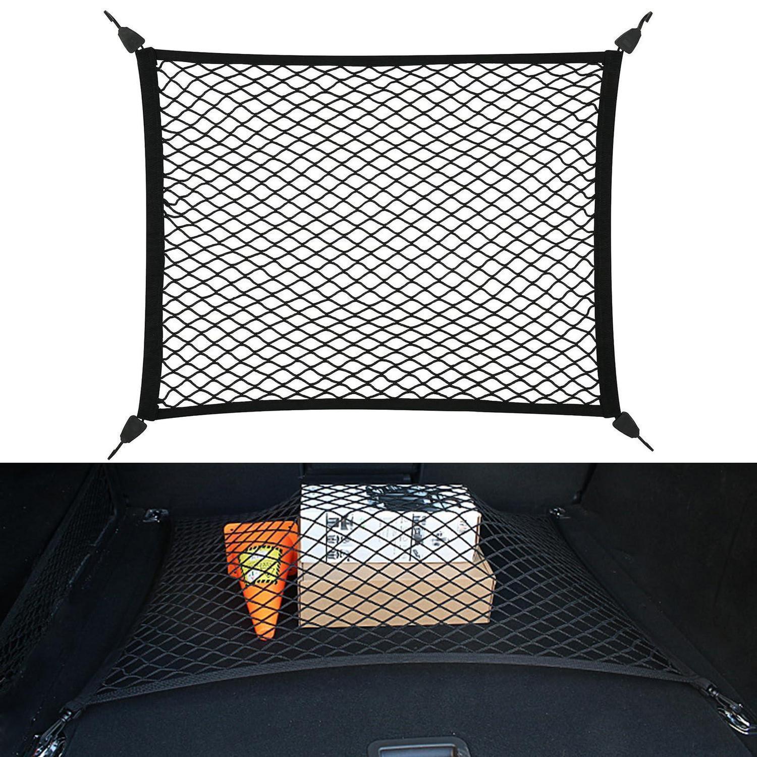 Kofferraumnetz 80x60cm, Dehnbar Bis 200x110cm, Mit 4 Haken, Universell Für Auto, Suv