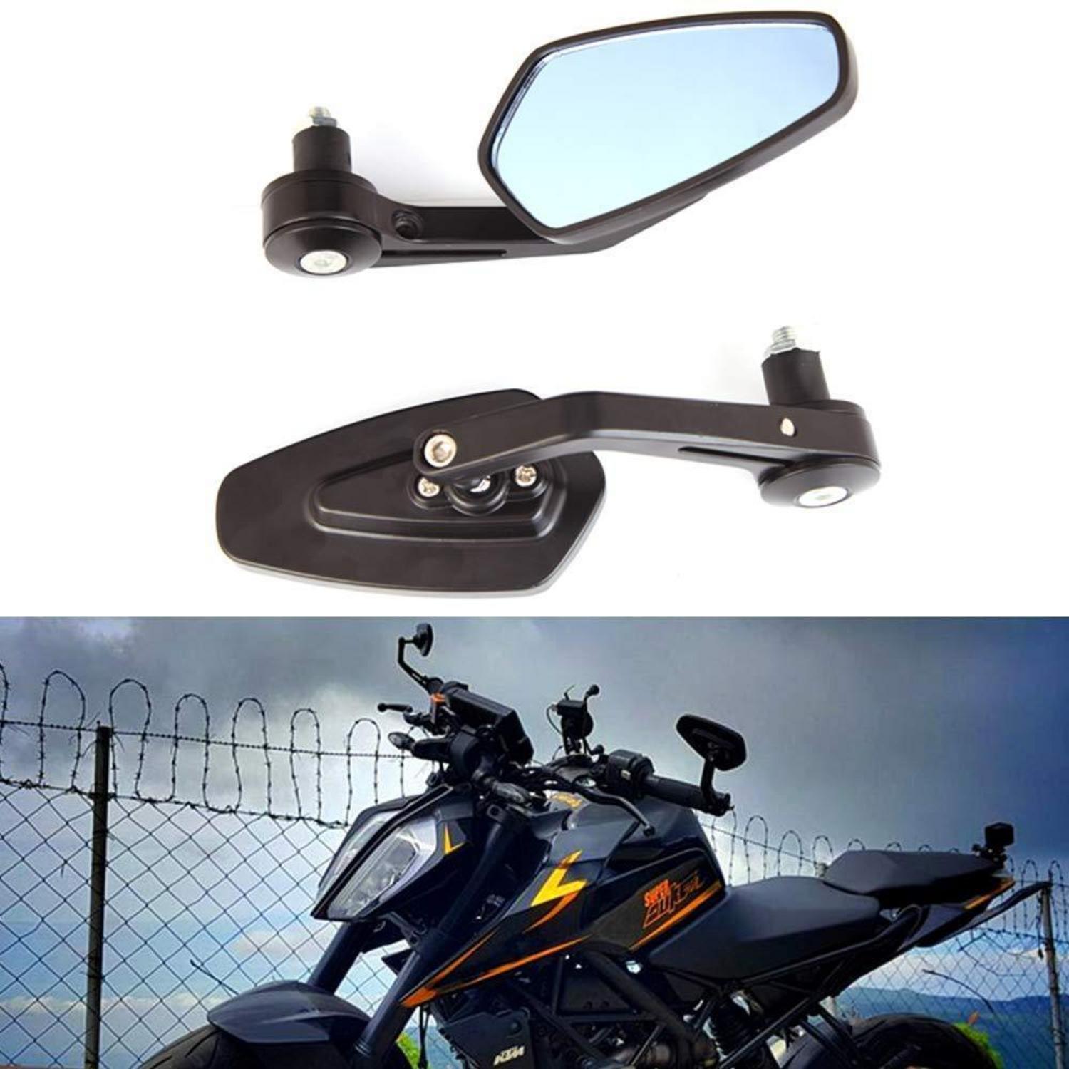 Lenkerendenspiegel Motorrad 22mm Schwarz Mit Blendschutz Und 360° Verstellung