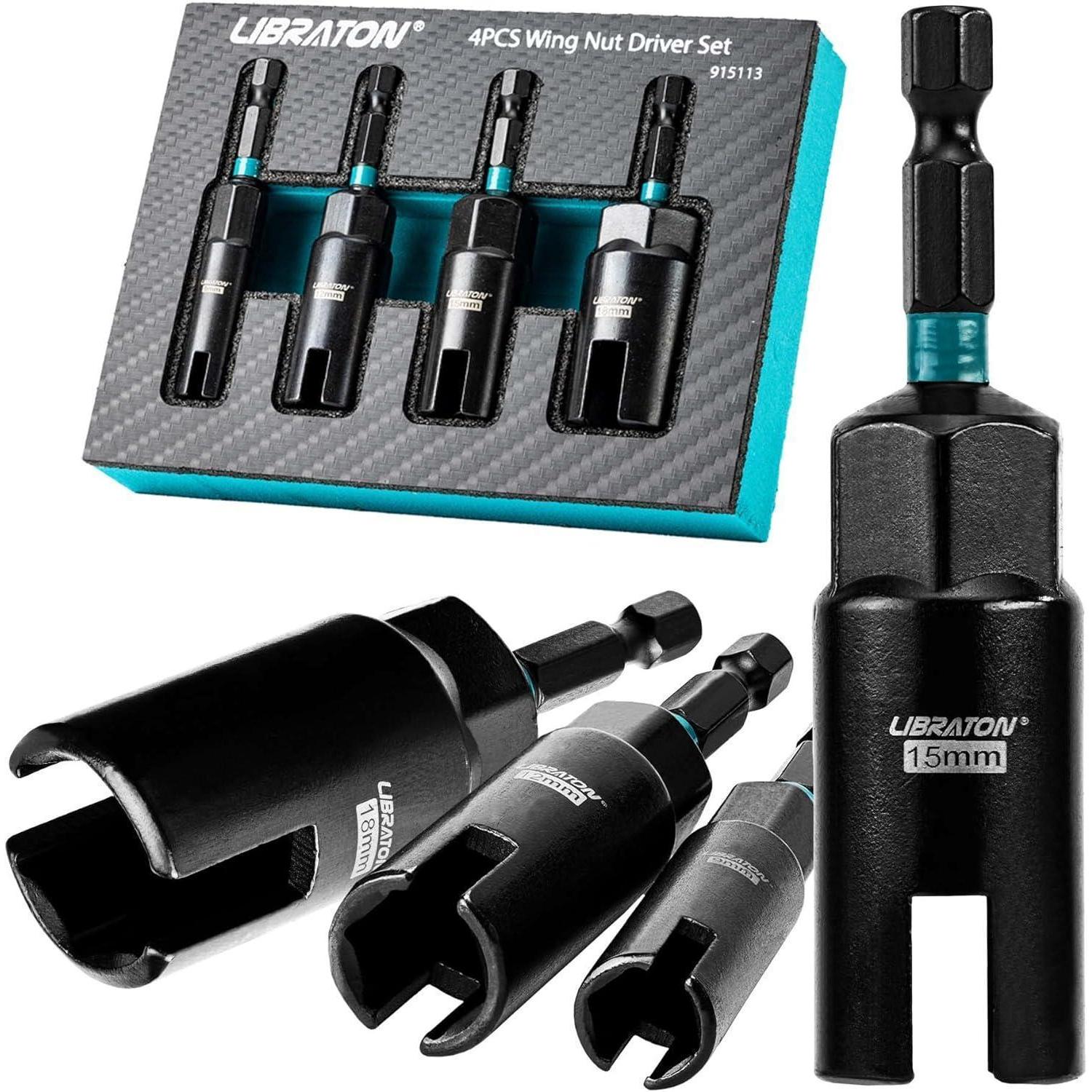 Flügelmutter-schraubendreher-set 4-teilig, 9-18mm, Cr-v Stahl, Mit Aufbewahrung