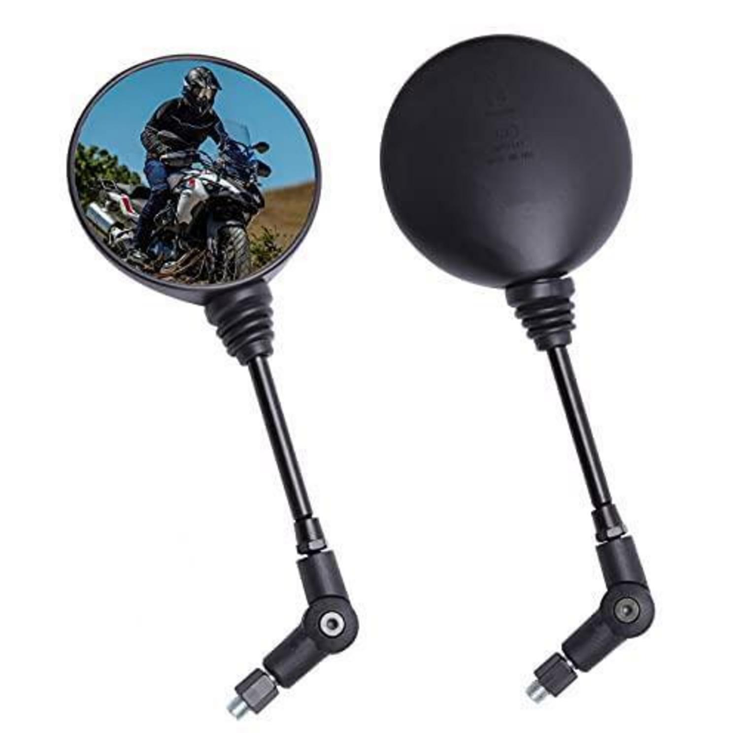 Motorrad Lenkerendenspiegel 2 Stück 360° Drehbar Aluminium Schwarz Rund