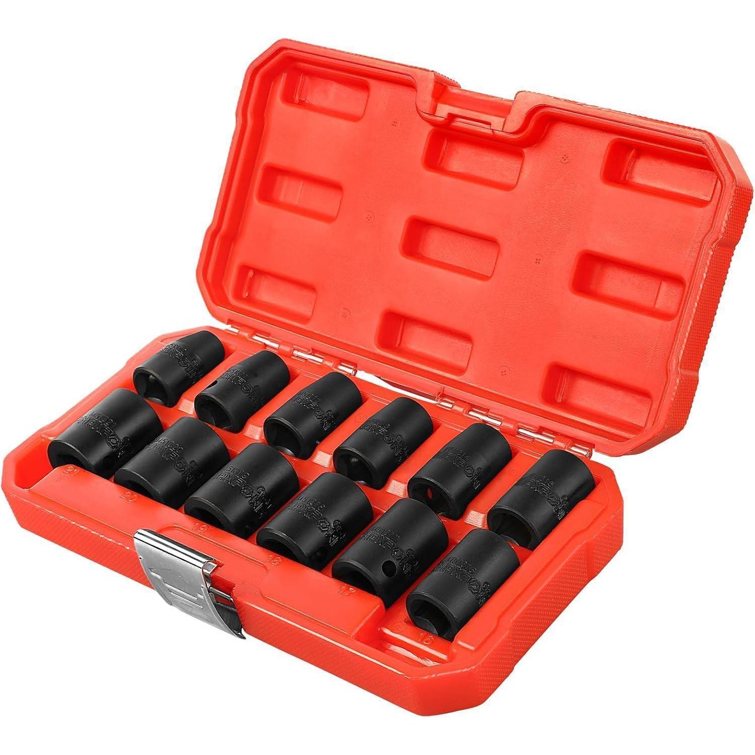 12-teiliges Steckschlüssel-set 1/2 Zoll, 10-21 Mm, Chrom-vanadium-stahl, Inkl. Box