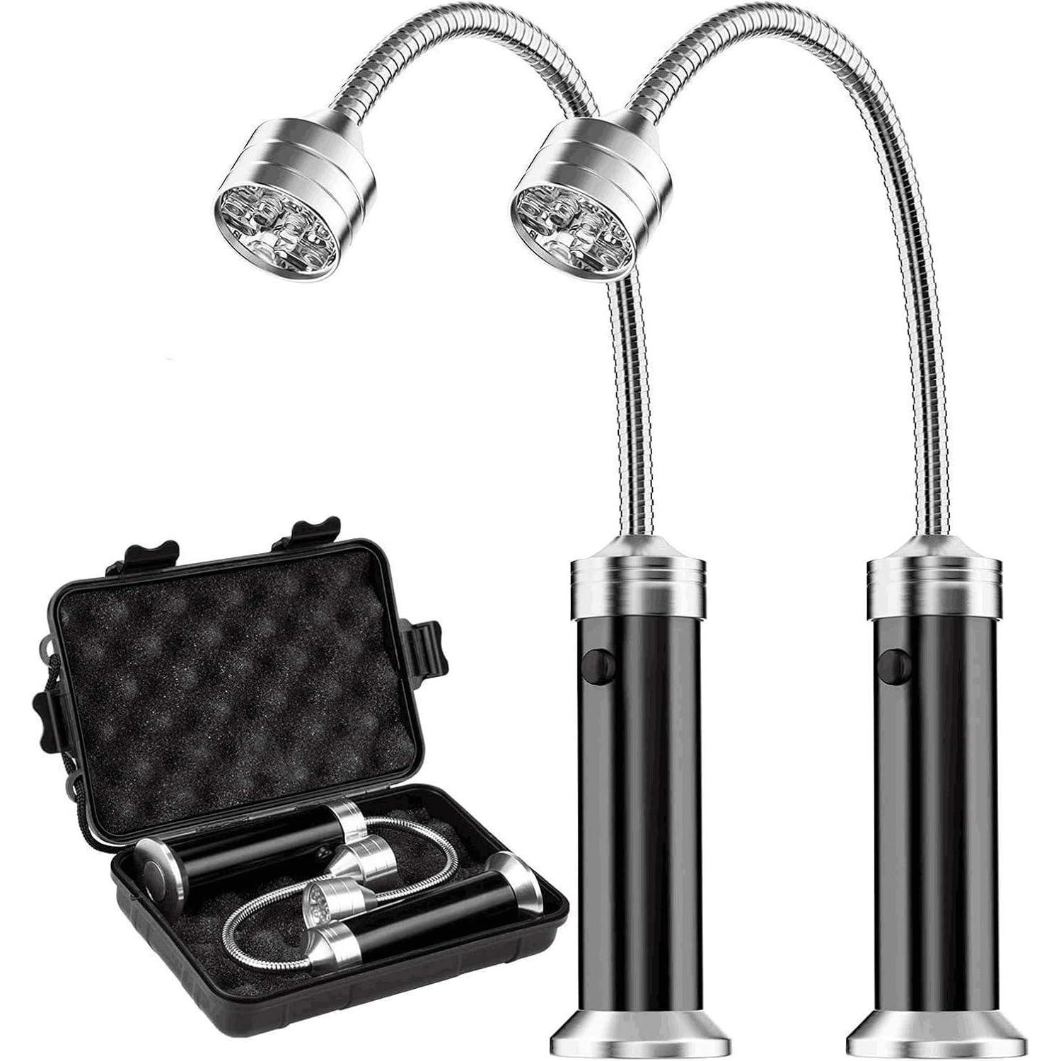 Grilllicht 2er-set Mit Magnetfuß, Flexibel, Batteriebetrieben, 360° Drehbar