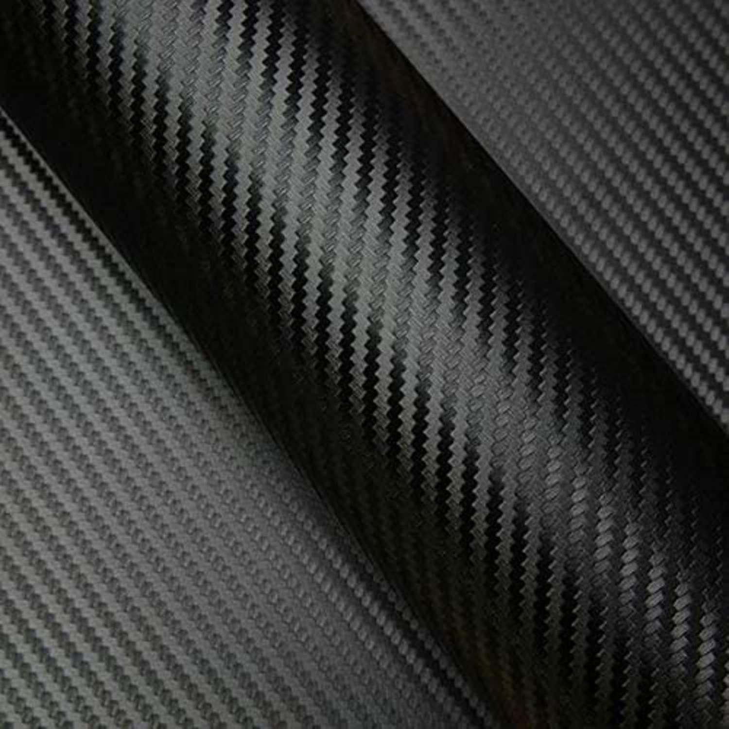 Carbon Autofolie Matt Schwarz 400x30cm Mit Schaber Für Auto, Motorrad, Laptop