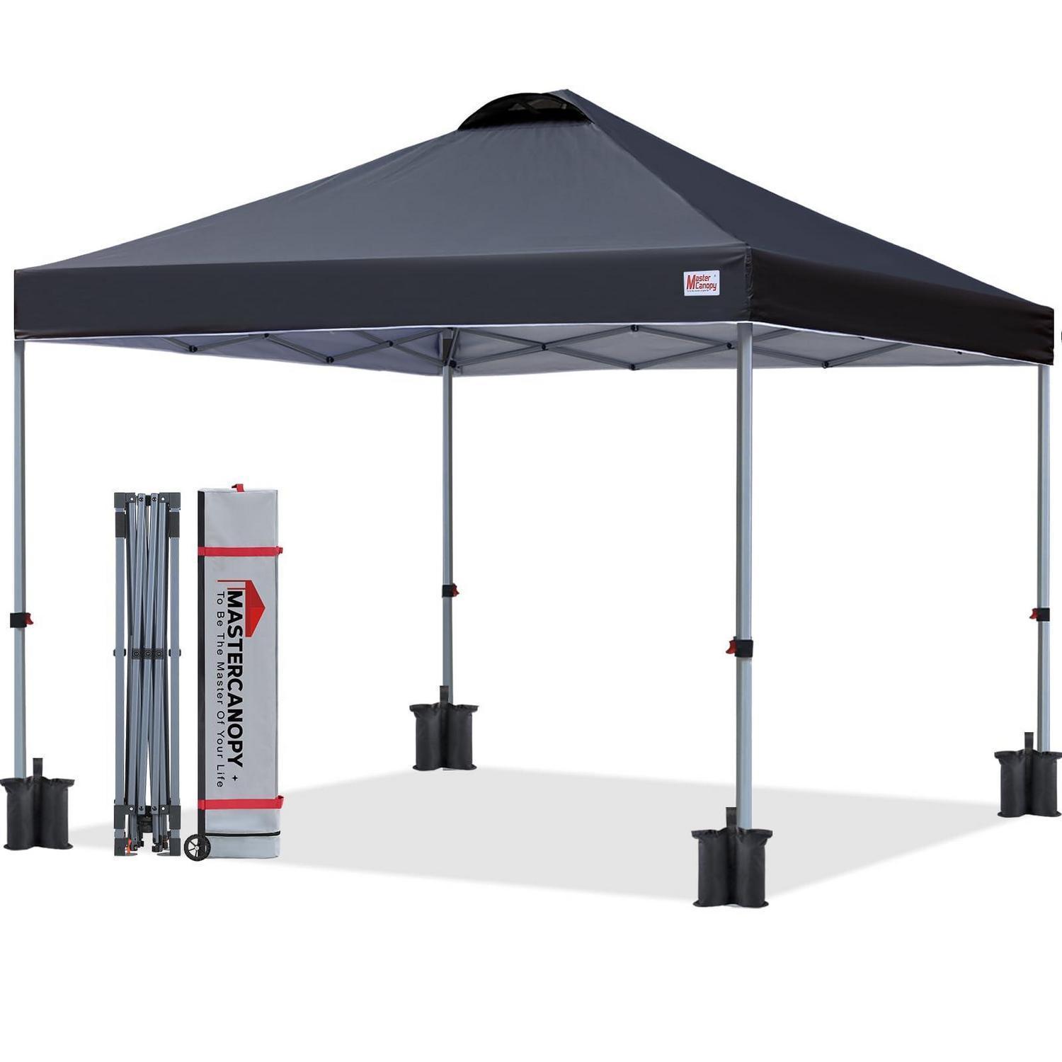 Pop-up Pavillon 3x3m Schwarz, Schnellaufbau, 3-fach Höhenverstellbar, Upf50+