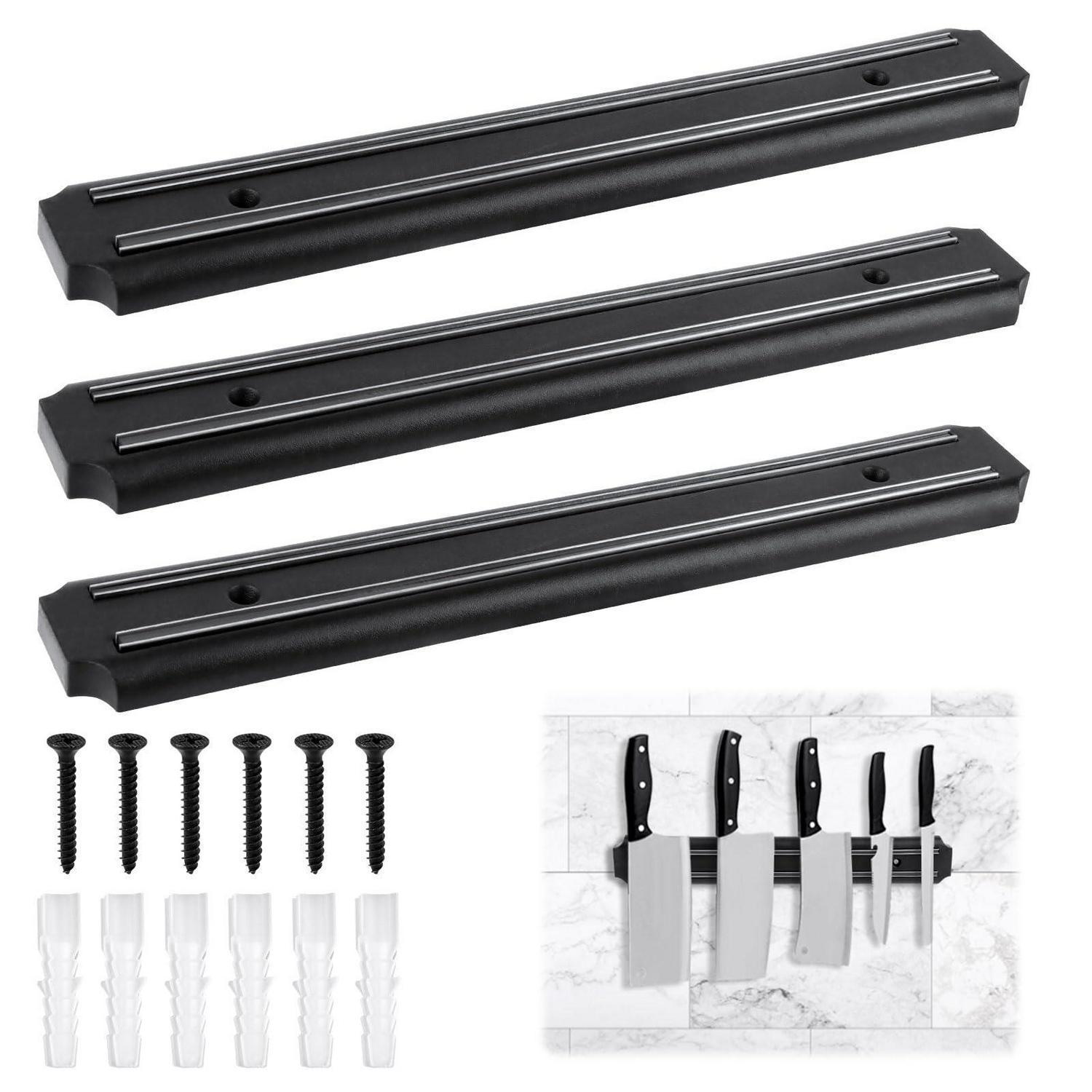 Magnetische Messerleiste 3 Stück 33cm, Extra Stark, Rostfrei, Für Küche & Werkzeuge