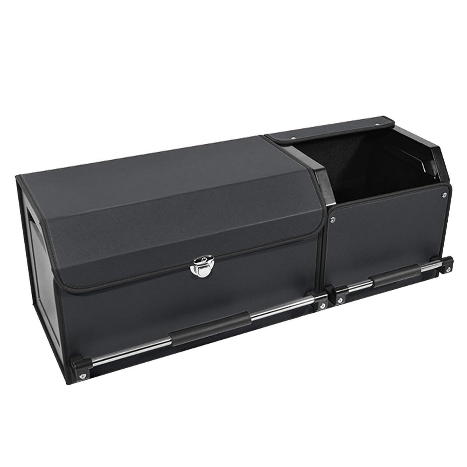 Kofferraum Organizer 2-in-1 Mit Deckel, 75l, Lederoptik, Schwarz