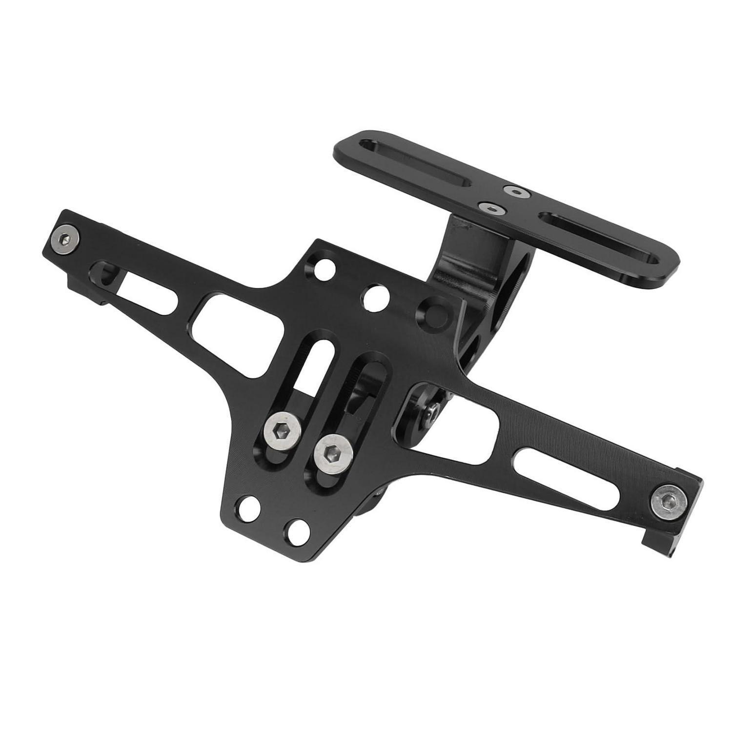 Motorrad Kennzeichenhalter Universal Cnc Aluminium Verstellbar Schwarz