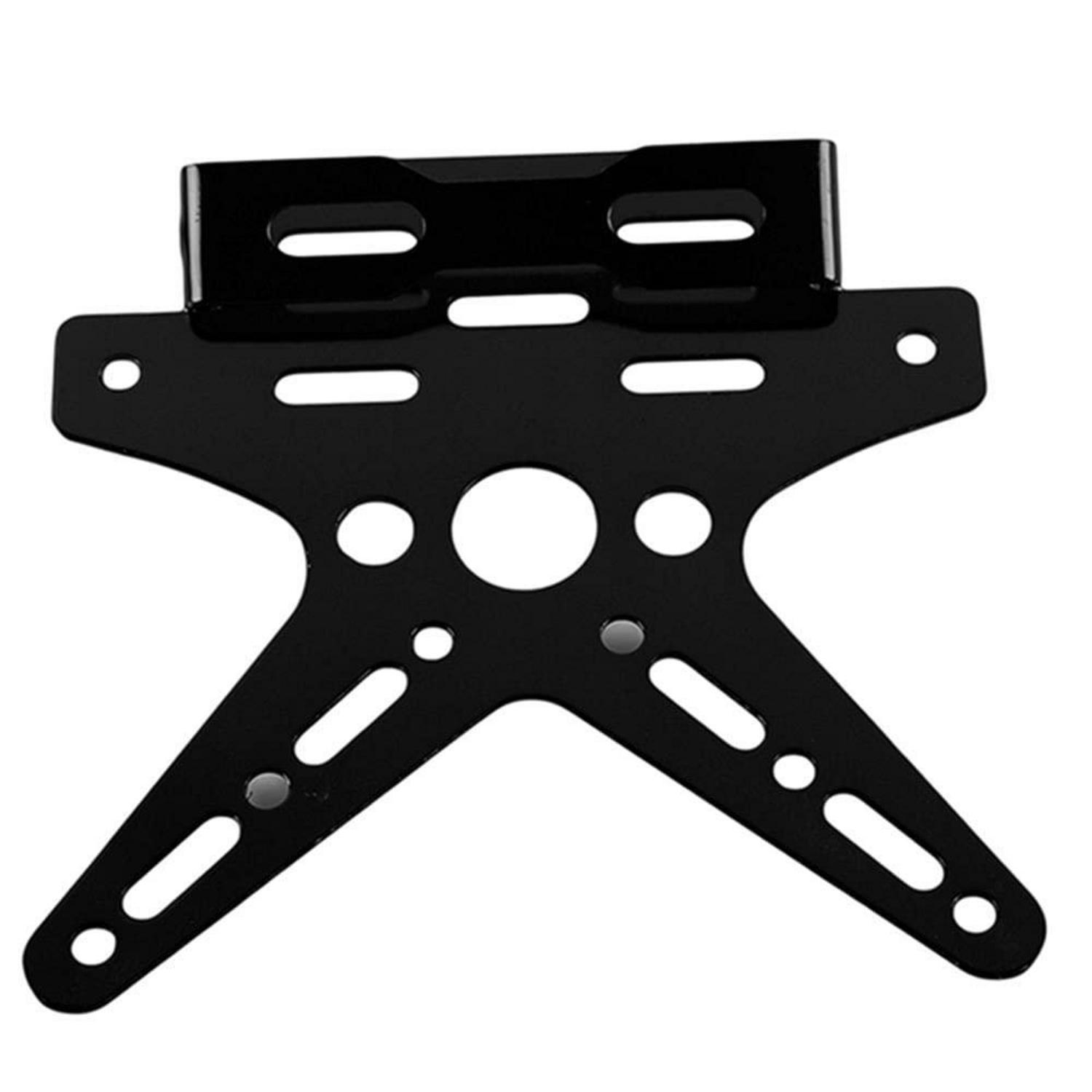 Motorrad Kennzeichenhalter Aluminiumlegierung Schwarz Einstellbar Universal