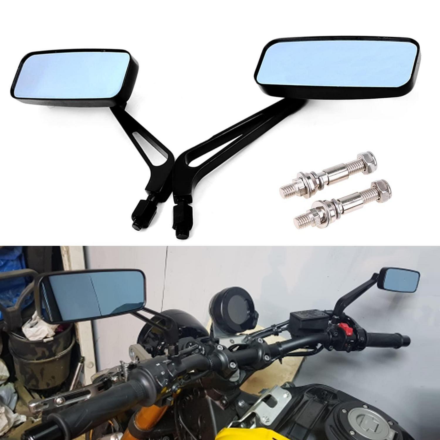 Motorrad Rückspiegel Rechteck Schwarz 8/10mm Mit Harley-schrauben