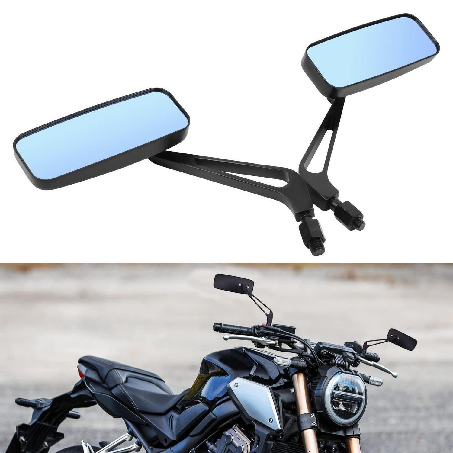 Motorrad Rückspiegel Rechteck Schwarz 8mm/10mm Für Cruiser, Chopper, Touring