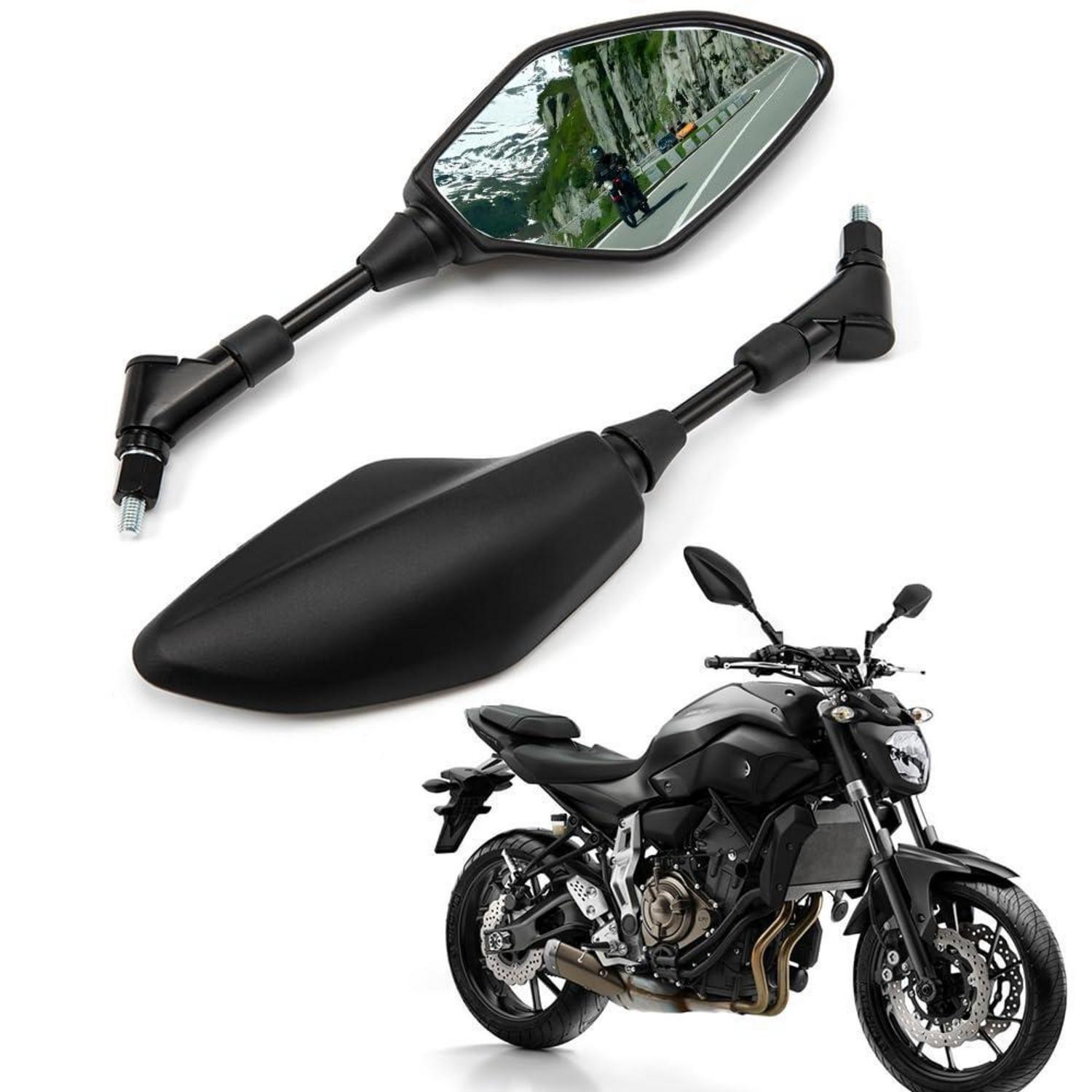 Motorrad Seitenspiegel E24 Für Yamaha Mt Modelle, Kohlefaser, Schwarz