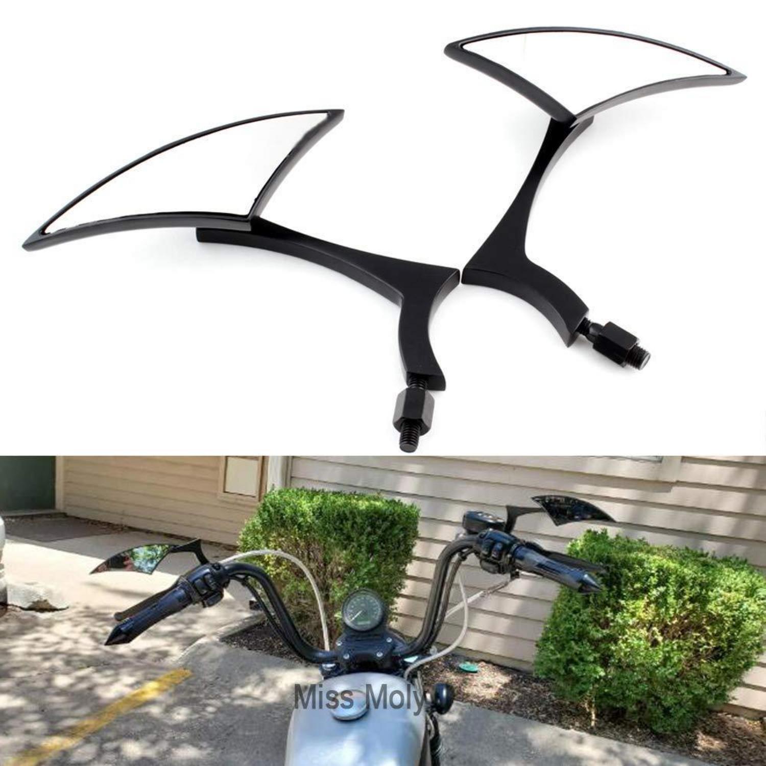 Motorrad Spiegel Dreieck Rückspiegel 8/10mm Für Cruiser Scooter Chopper Schwarz