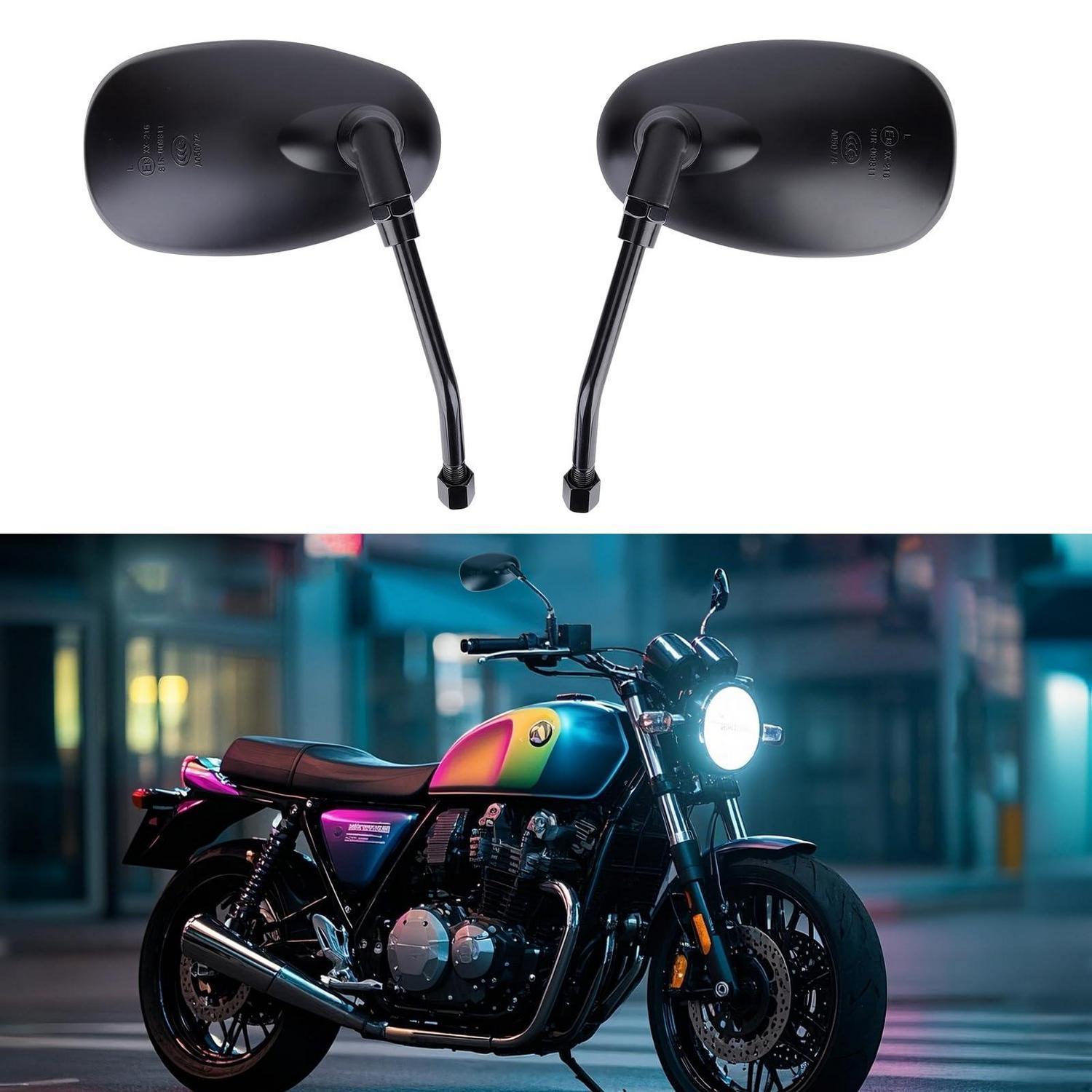 Motorrad Spiegel Paar E13-geprüft 360° Drehbar M10 Für Roller, Atv, Moped