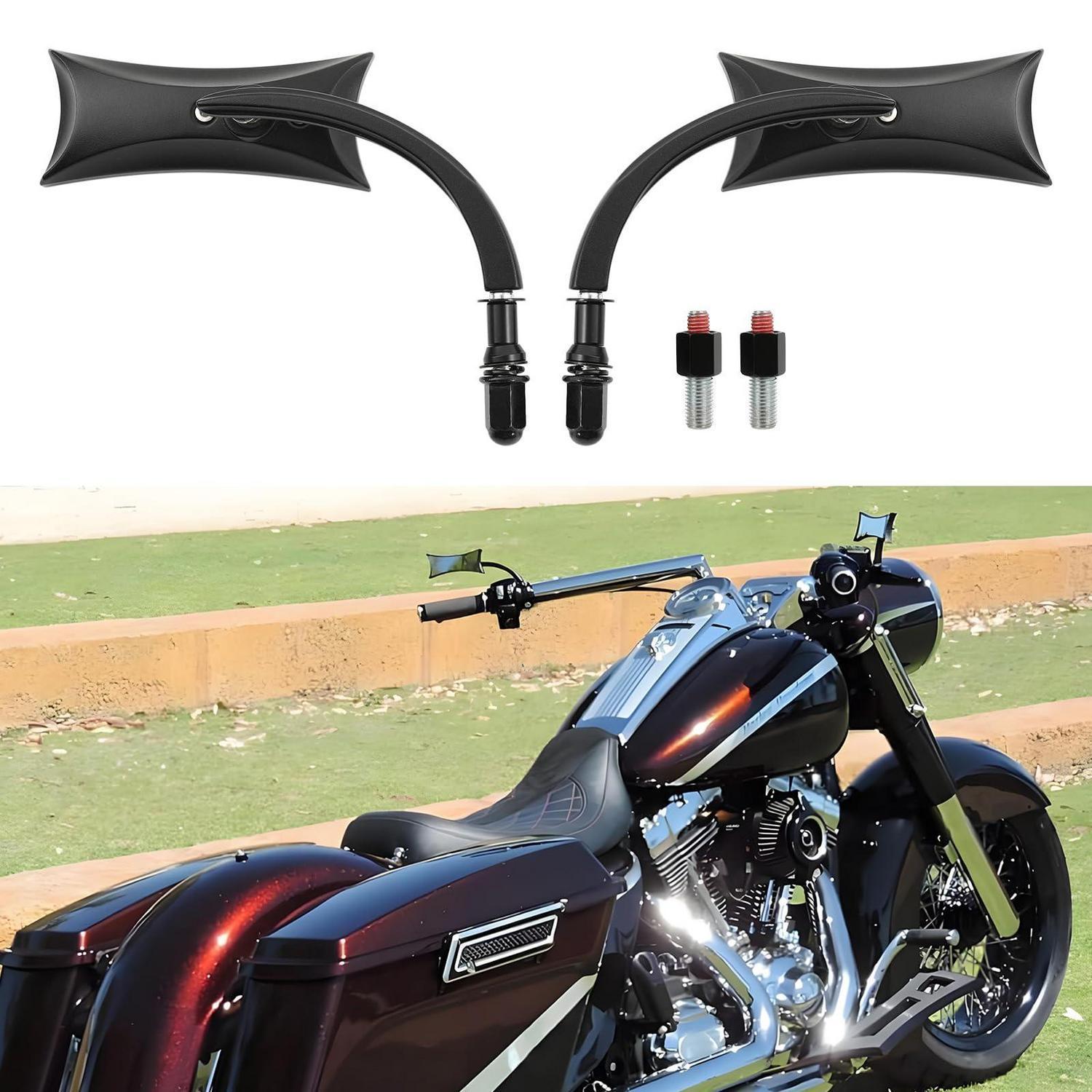 Motorrad Spiegel Schwarz M10 Unregelmäßige Form Für Harley Davidson