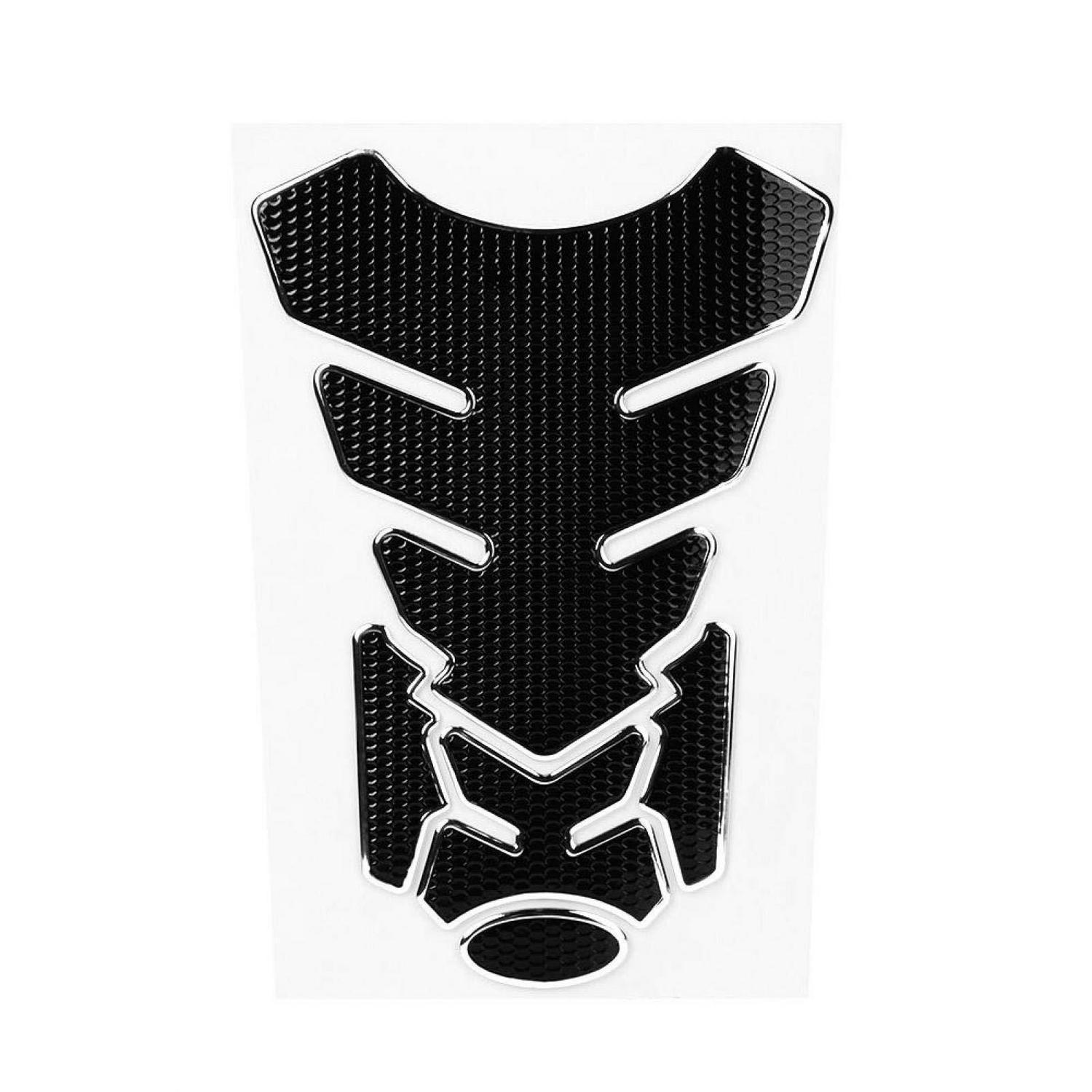 Motorrad Tank Pad Schutzaufkleber 3d Schwarz Silberner Rand