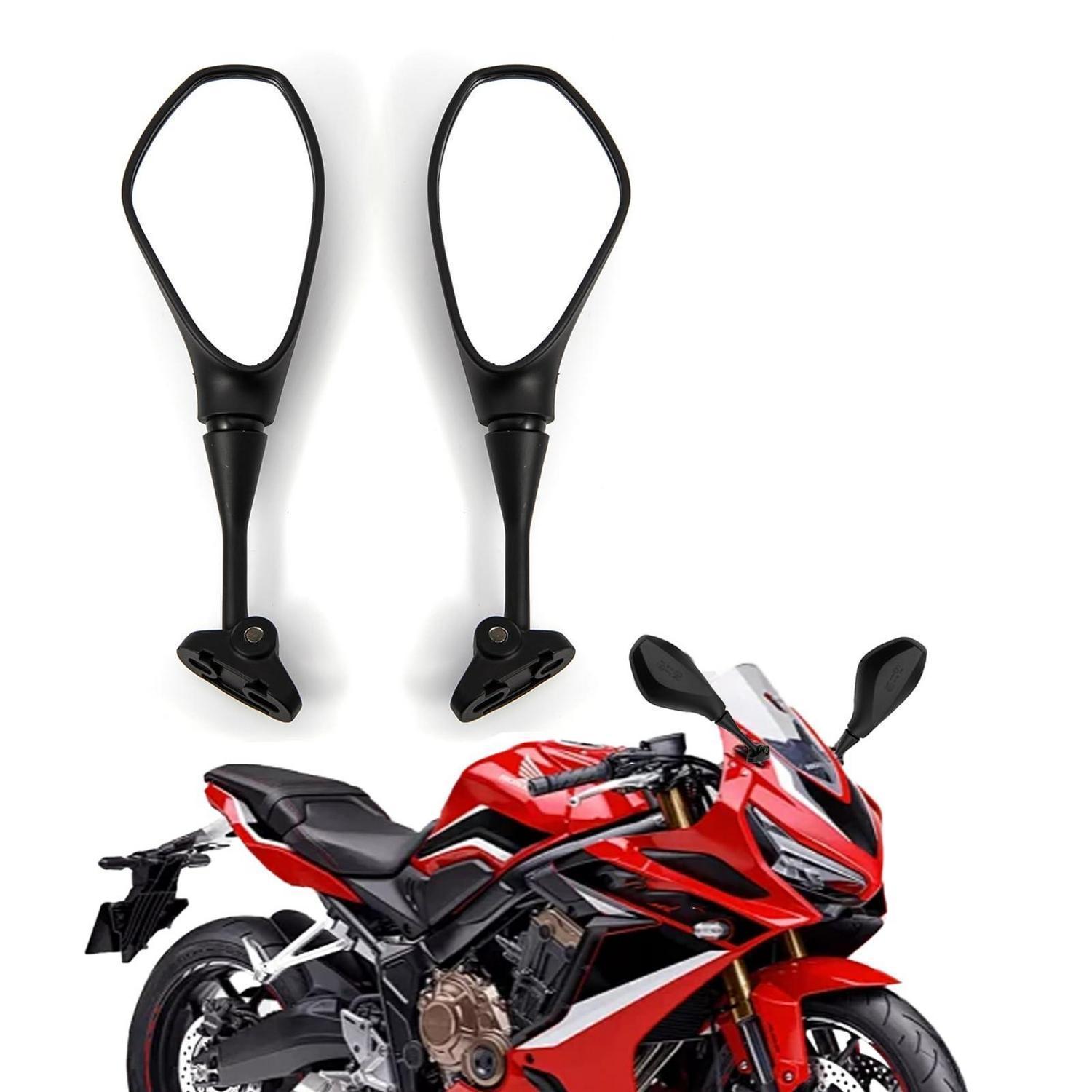Motorrad Rückspiegel Set Schwarz, Drehbar, Klare Sicht, Abs/aluminium