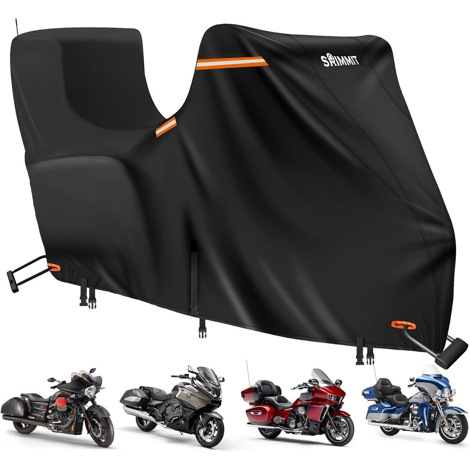 Motorradgarage Winterfest Mit Topcase, 420d Oxford Abdeckplane Für Touring Modelle, Uv- & Regenschutz