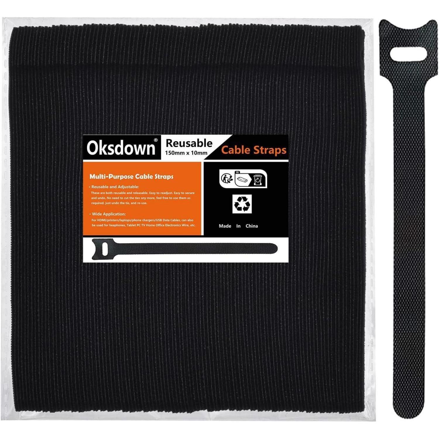 Klett Kabelbinder 100 Stück Schwarz 150mm X 12mm Wiederverwendbar Verstellbar