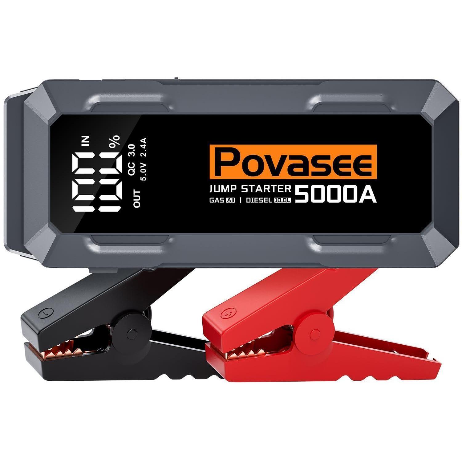 Starthilfe Powerbank 5000a Für 12v Fahrzeuge, Lcd-display, 2x Usb, Led, Bis 10l Diesel