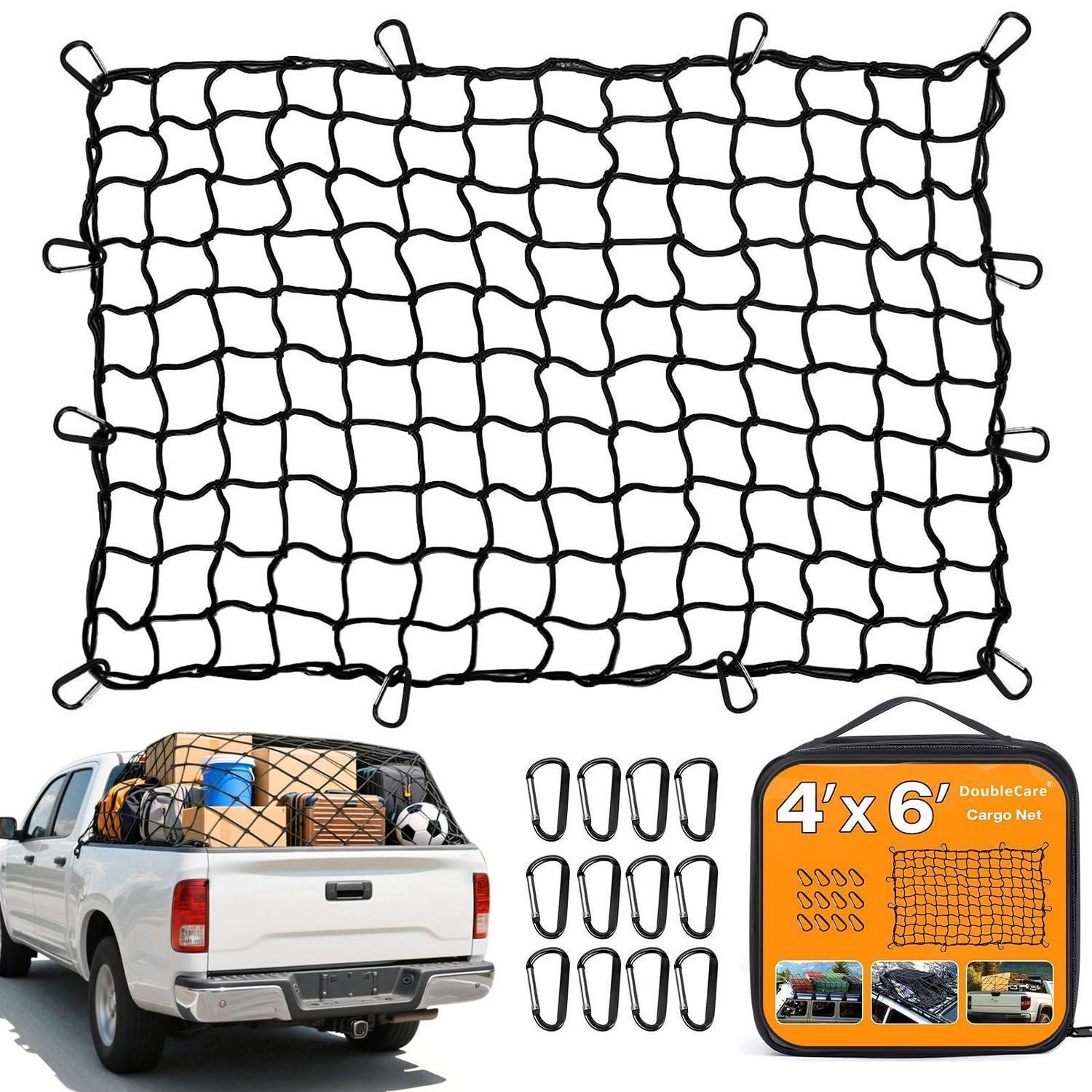 Spanngurtnetz 180x120cm, Dehnbar Bis 365x243cm, Mit 12 Karabinern