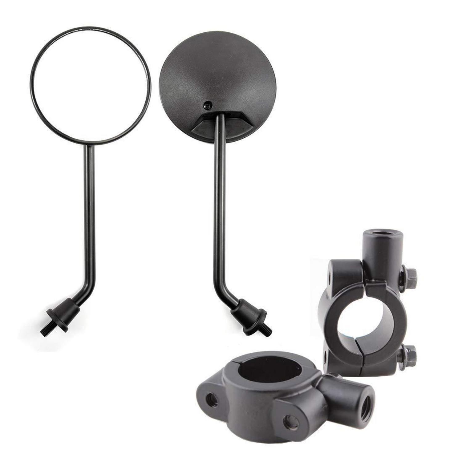 Motorrad Seitenspiegel Rund Schwarz 10mm Lenkerspiegel Für Roller & E-bikes