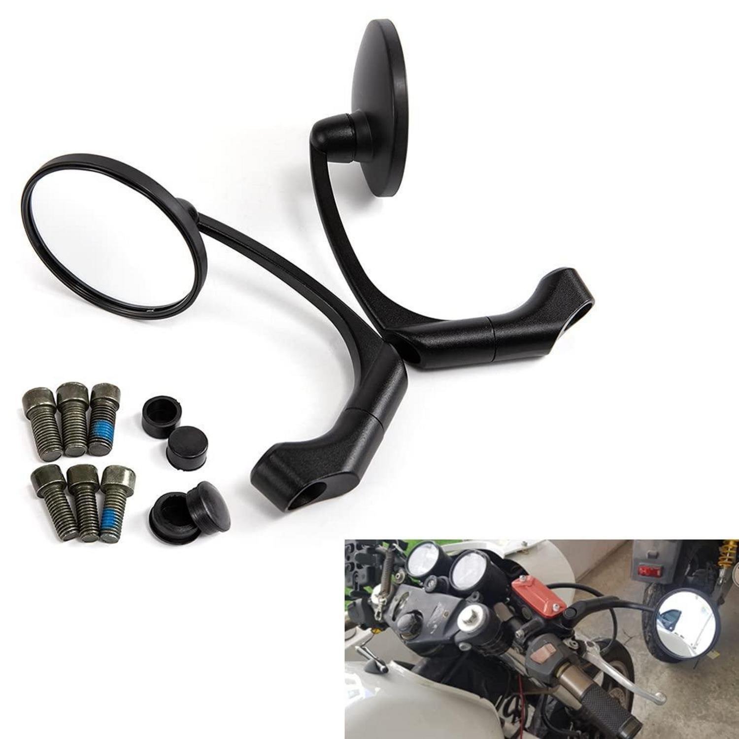Runder Motorrad-seitenspiegel Universal 10mm Für Cafe Racer, Schwarz